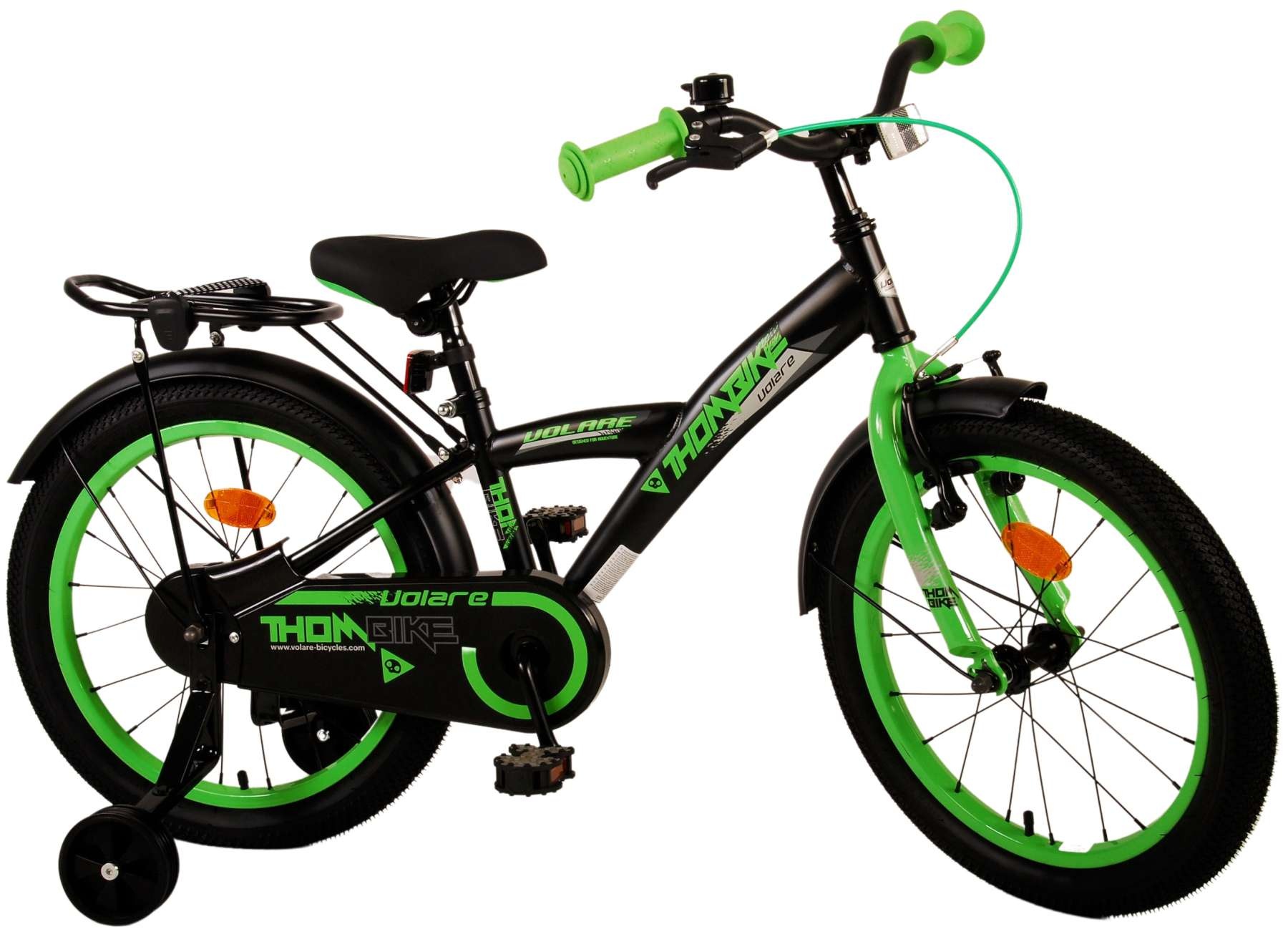 Volare Thombike Kinderfahrrad - Jungen - 18 Zoll - Schwarz Grün