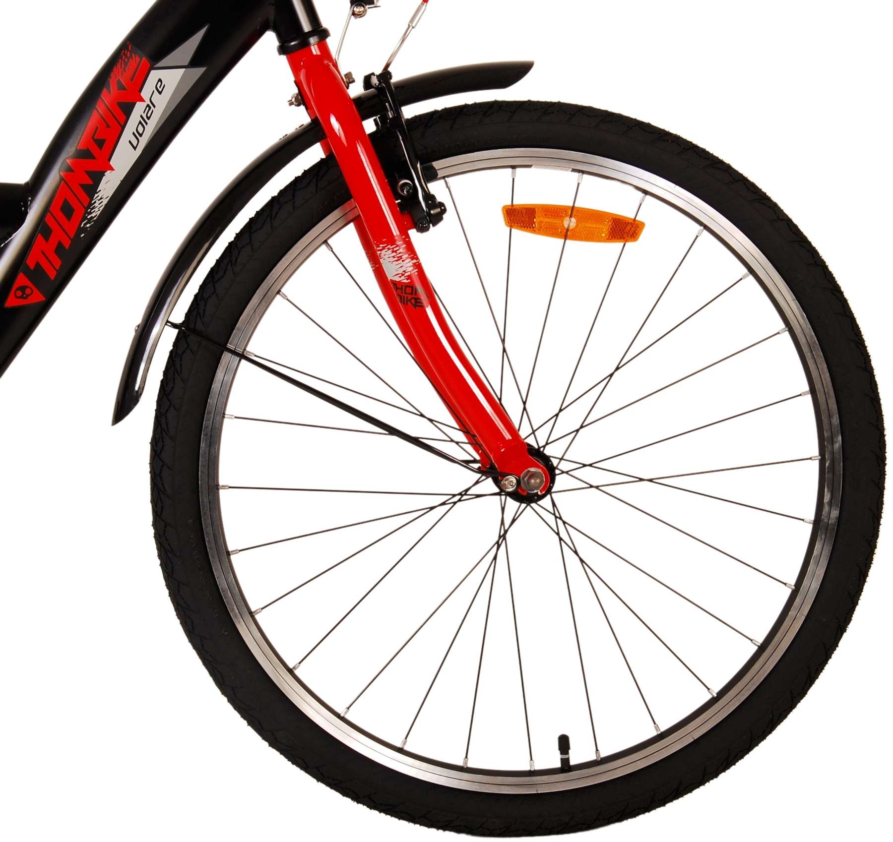 Volare Thombike Kinderfahrrad - Jungen - 24 Zoll - Schwarz Rot