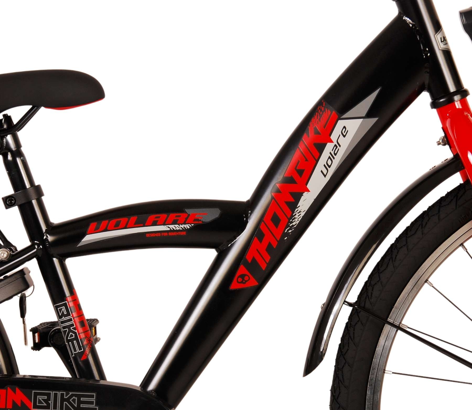 Volare Thombike Kinderfahrrad - Jungen - 24 Zoll - Schwarz Rot