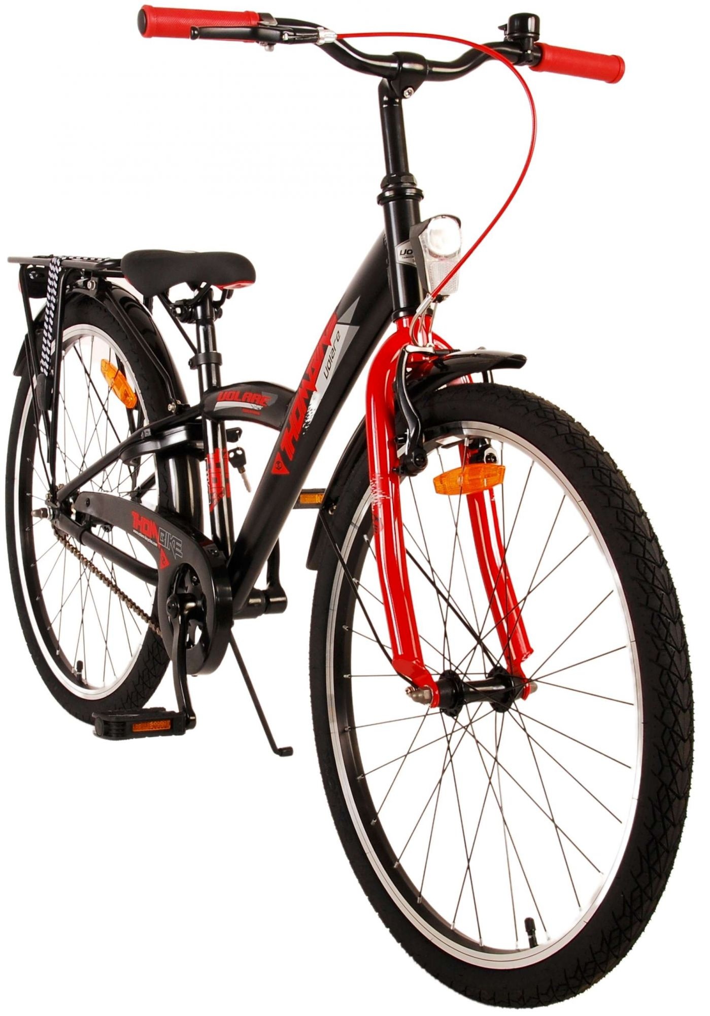Volare Thombike Kinderfahrrad - Jungen - 24 Zoll - Schwarz Rot