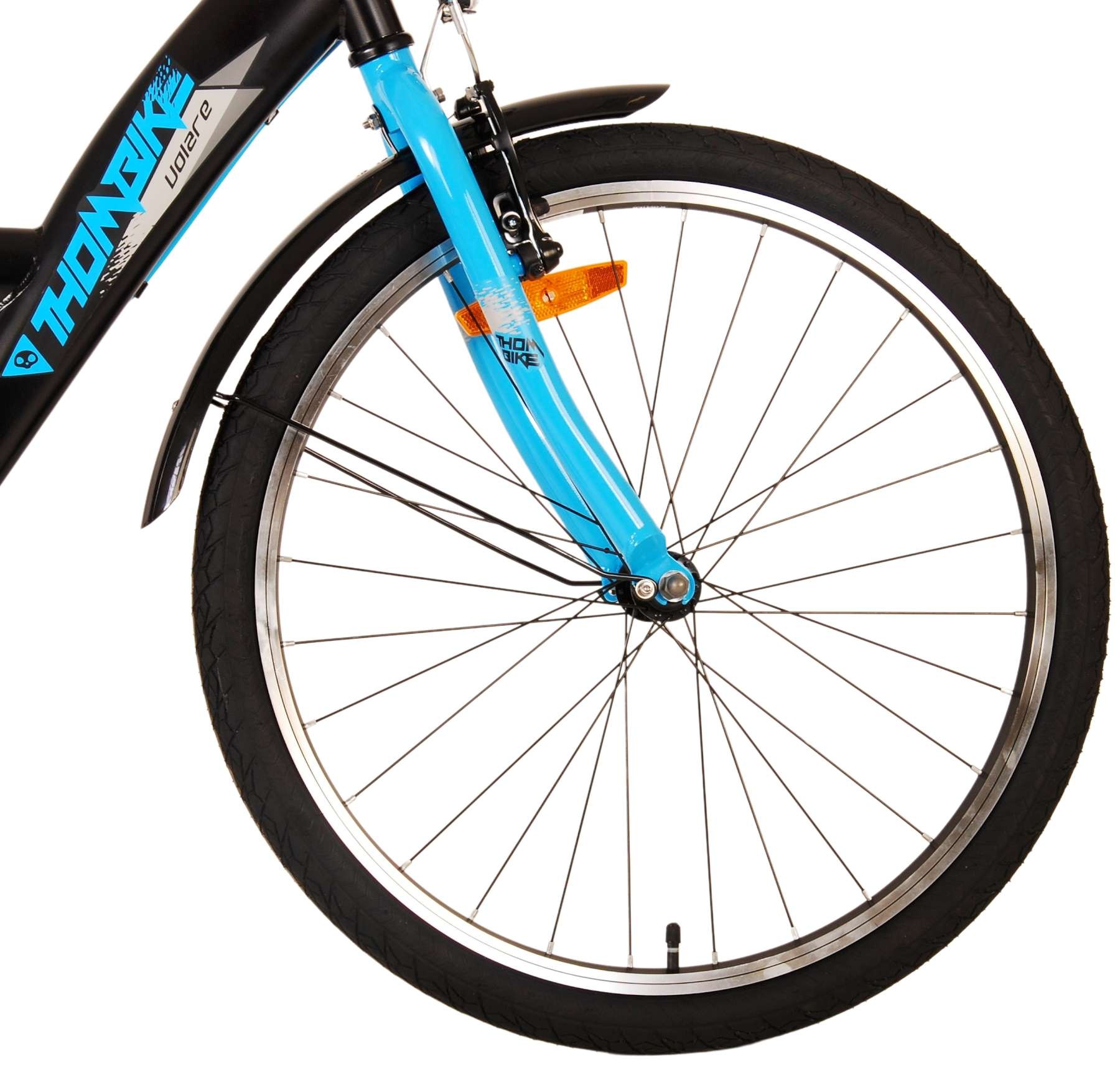 Volare Thombike Kinderfahrrad - Jungen - 24 Zoll - Schwarz Blau - Zweihandbremsen
