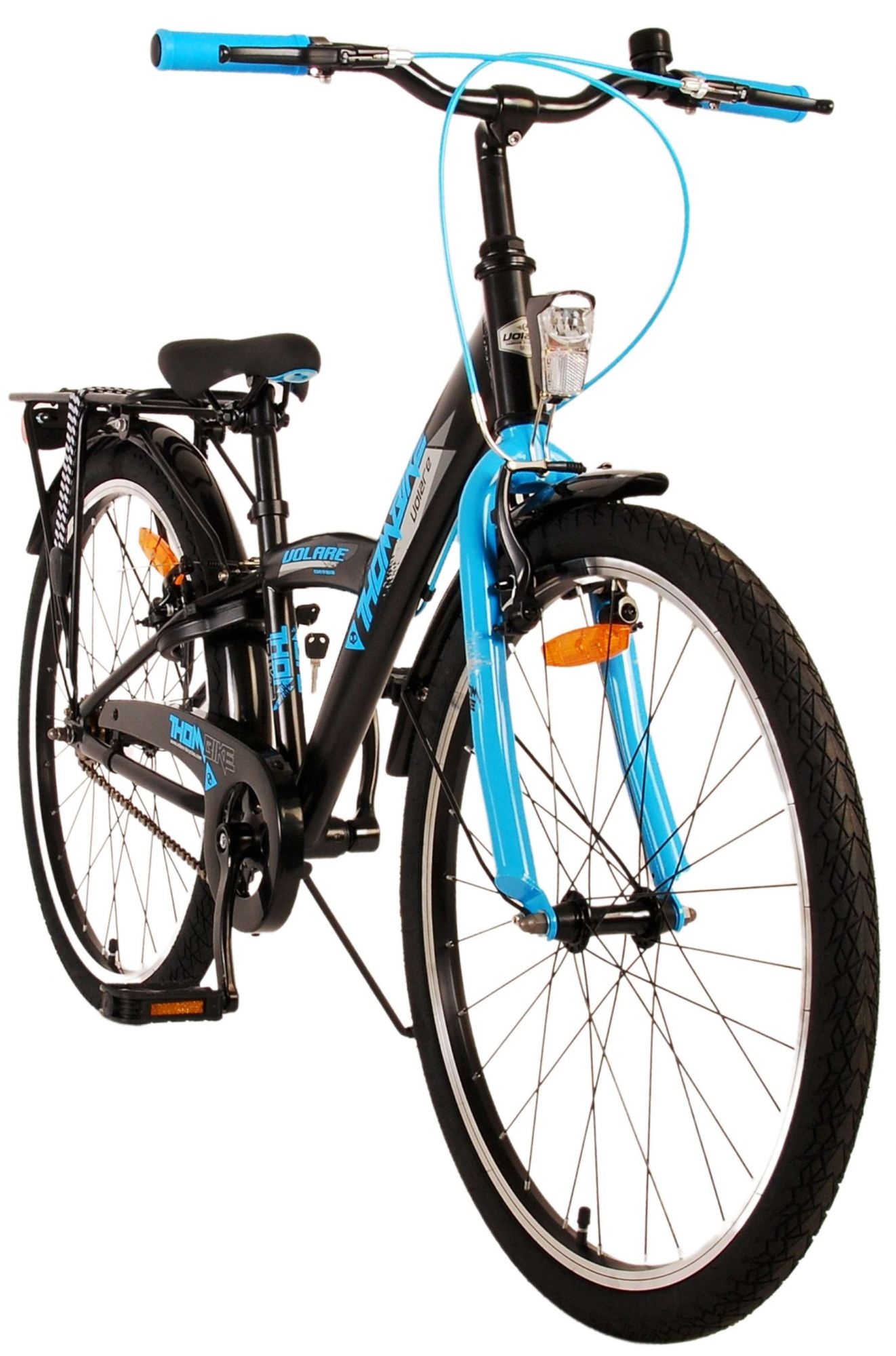 Volare Thombike Kinderfahrrad - Jungen - 24 Zoll - Schwarz Blau - Zweihandbremsen