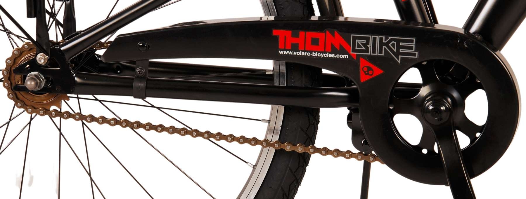 Volare Thombike Kinderfahrrad - Jungen - 24 Zoll - Schwarz Rot - Zweihandbremsen