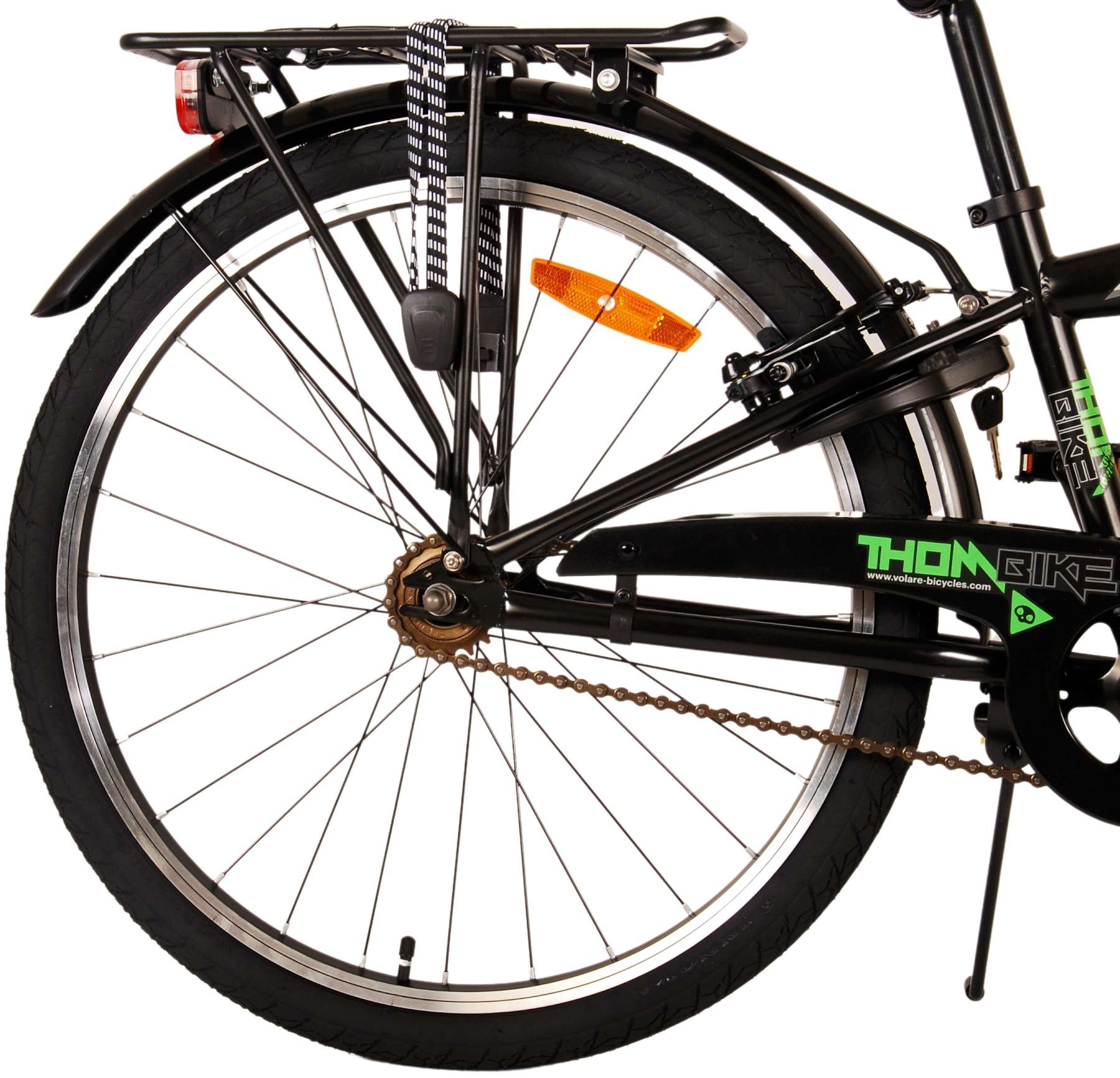 Volare Thombike Kinderfahrrad - Jungen - 24 Zoll - Schwarz Grün - Zweihandbremsen