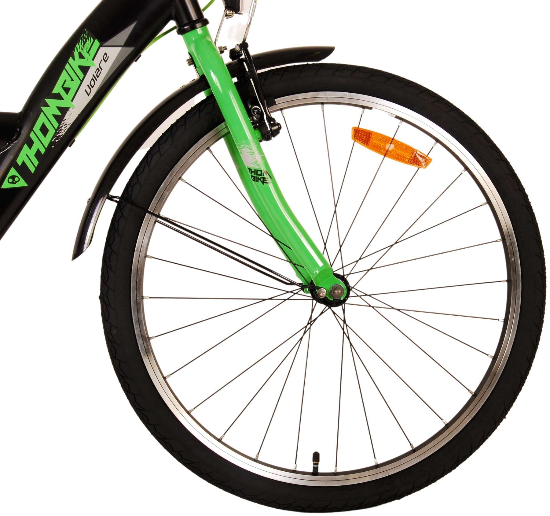 Volare Thombike Kinderfahrrad - Jungen - 24 Zoll - Schwarz Grün - Zweihandbremsen