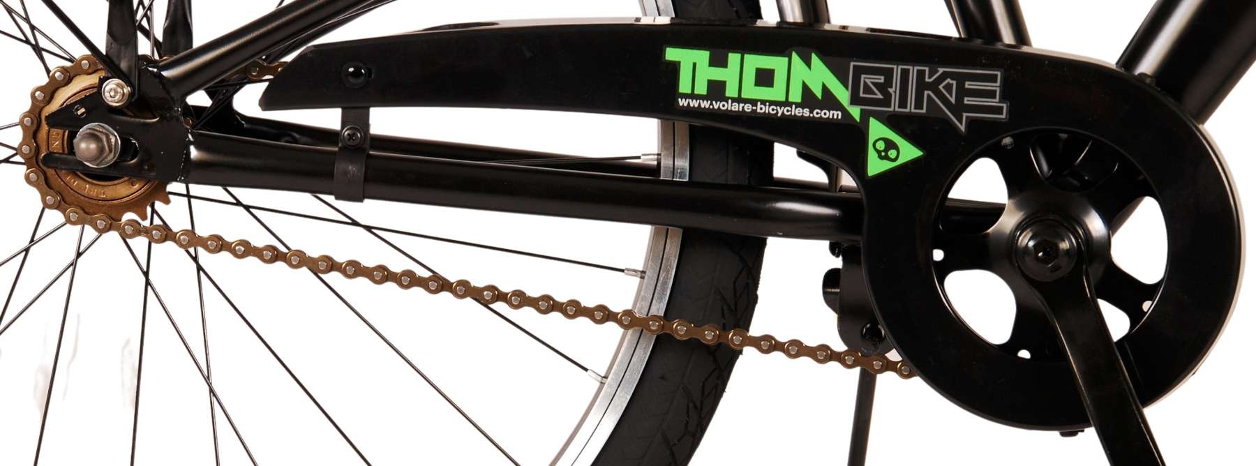 Volare Thombike Kinderfahrrad - Jungen - 24 Zoll - Schwarz Grün - Zweihandbremsen