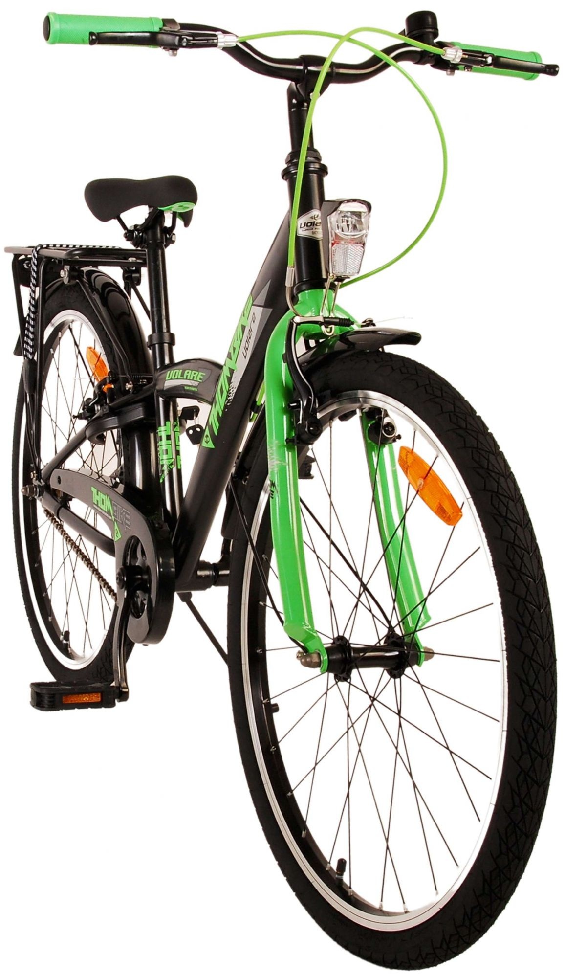 Volare Thombike Kinderfahrrad - Jungen - 24 Zoll - Schwarz Grün - Zweihandbremsen