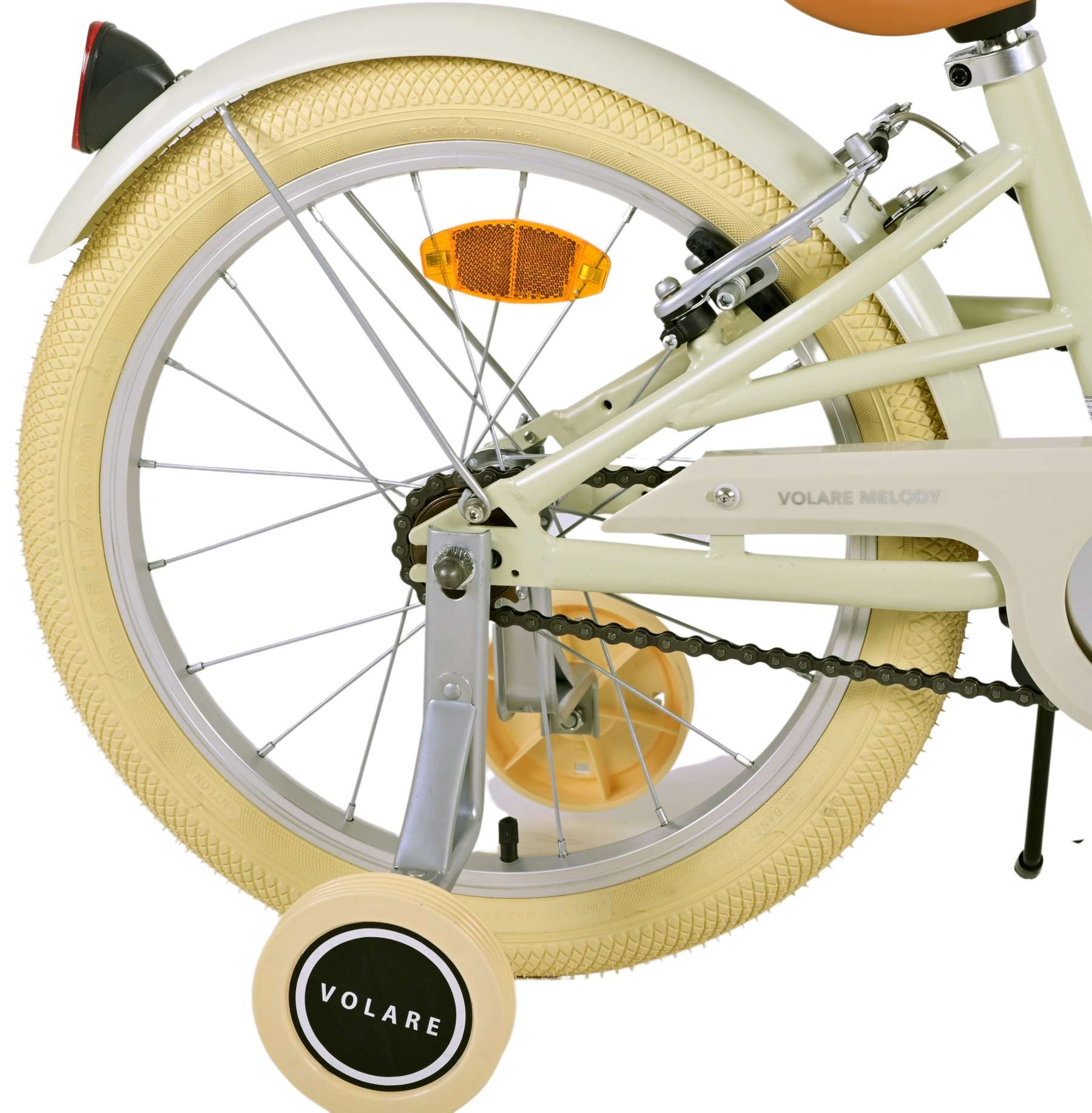 Volare Melody Kinderfahrrad - Mädchen - 18 Zoll - Sand - Zwei Handbremsen
