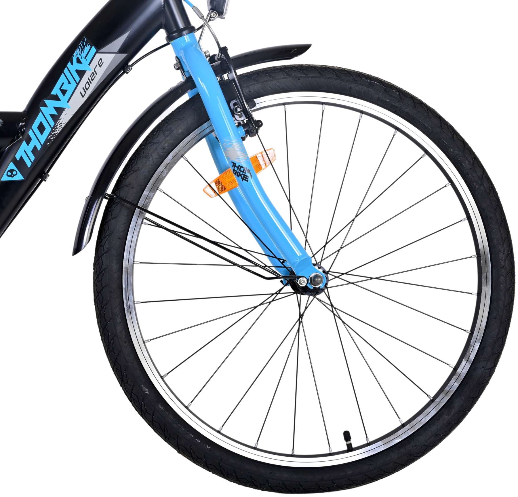 Volare Thombike Kinderfahrrad - Jungen - 24 Zoll - Schwarz Blau - 3 Gänge
