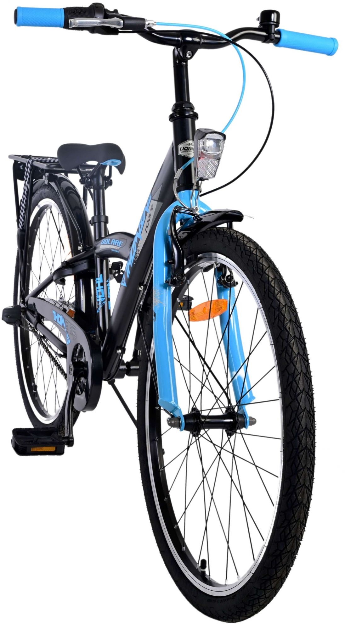 Volare Thombike Kinderfahrrad - Jungen - 24 Zoll - Schwarz Blau - 3 Gänge