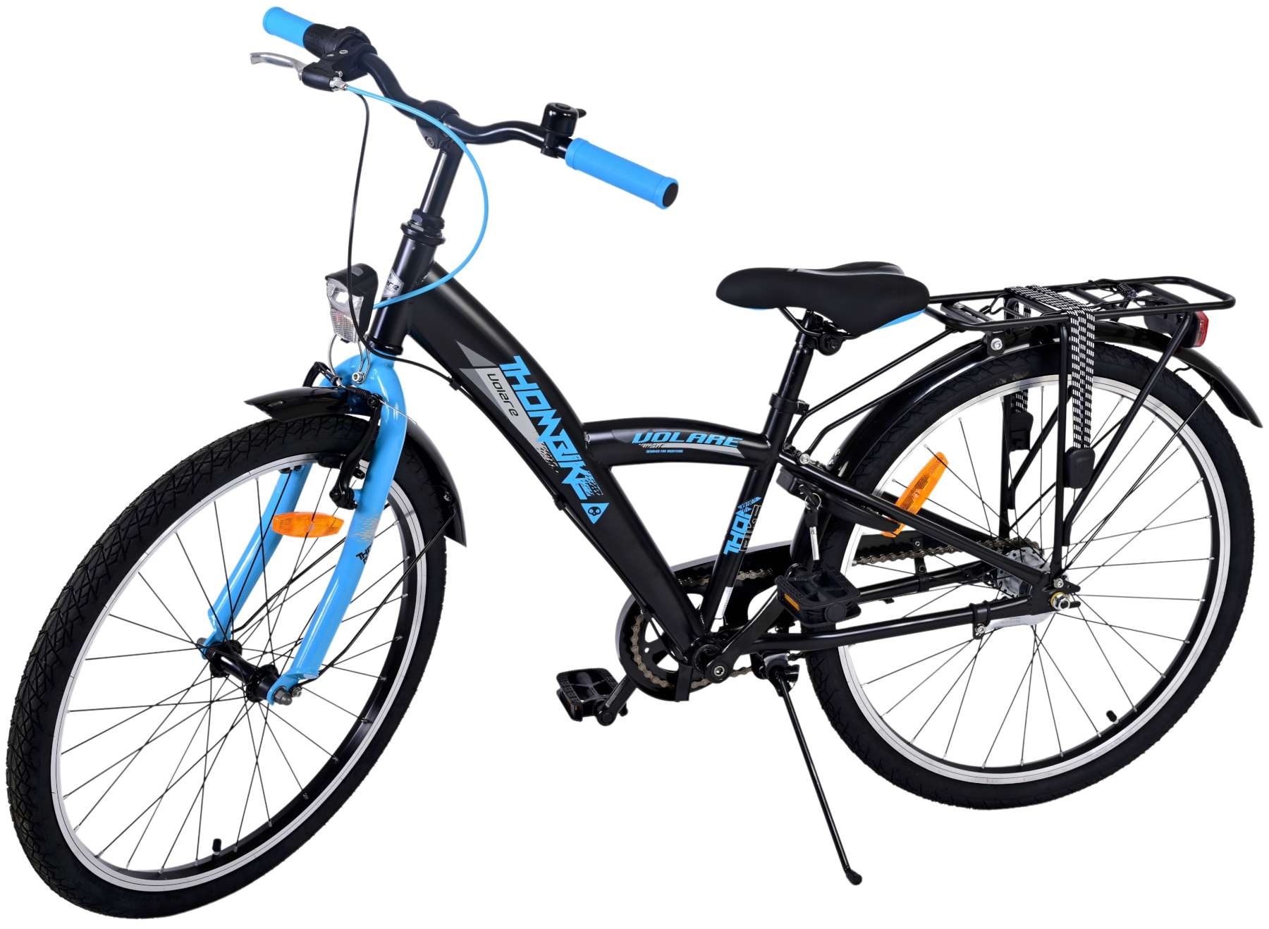 Volare Thombike Kinderfahrrad - Jungen - 24 Zoll - Schwarz Blau - 3 Gänge