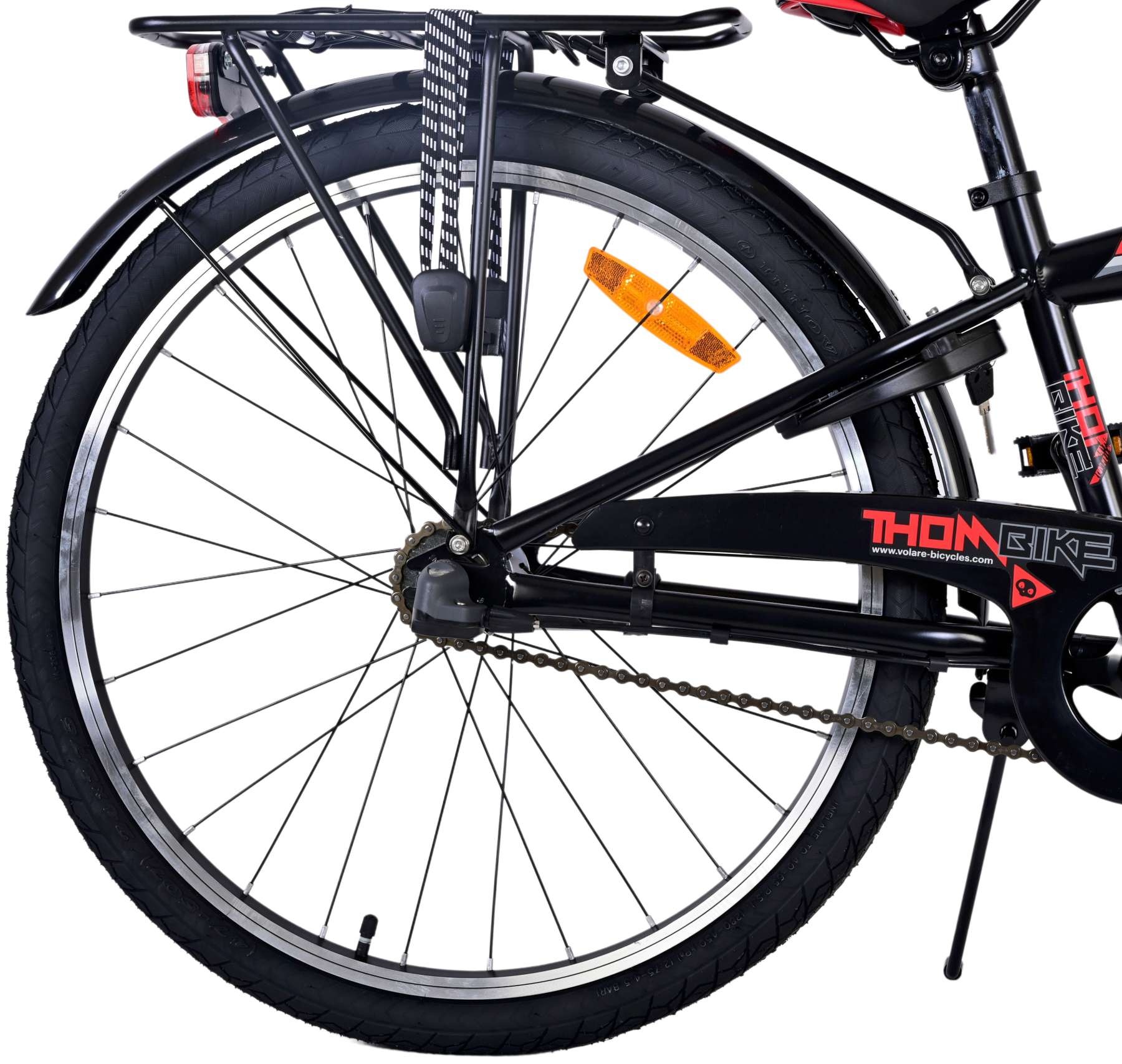 Volare Thombike Kinderfahrrad - Jungen - 24 Zoll - Schwarz Rot - 3 Gänge