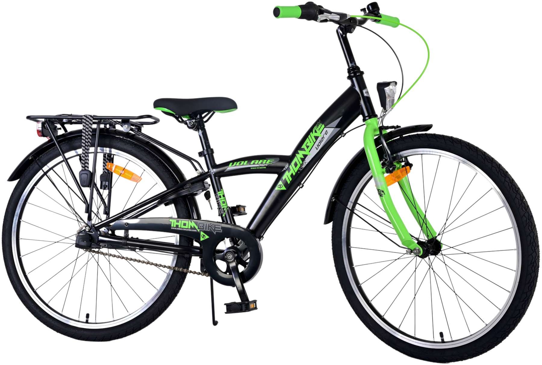 Volare Thombike Kinderfahrrad - Jungen - 24 Zoll - Grün Schwarz - 3 Gänge