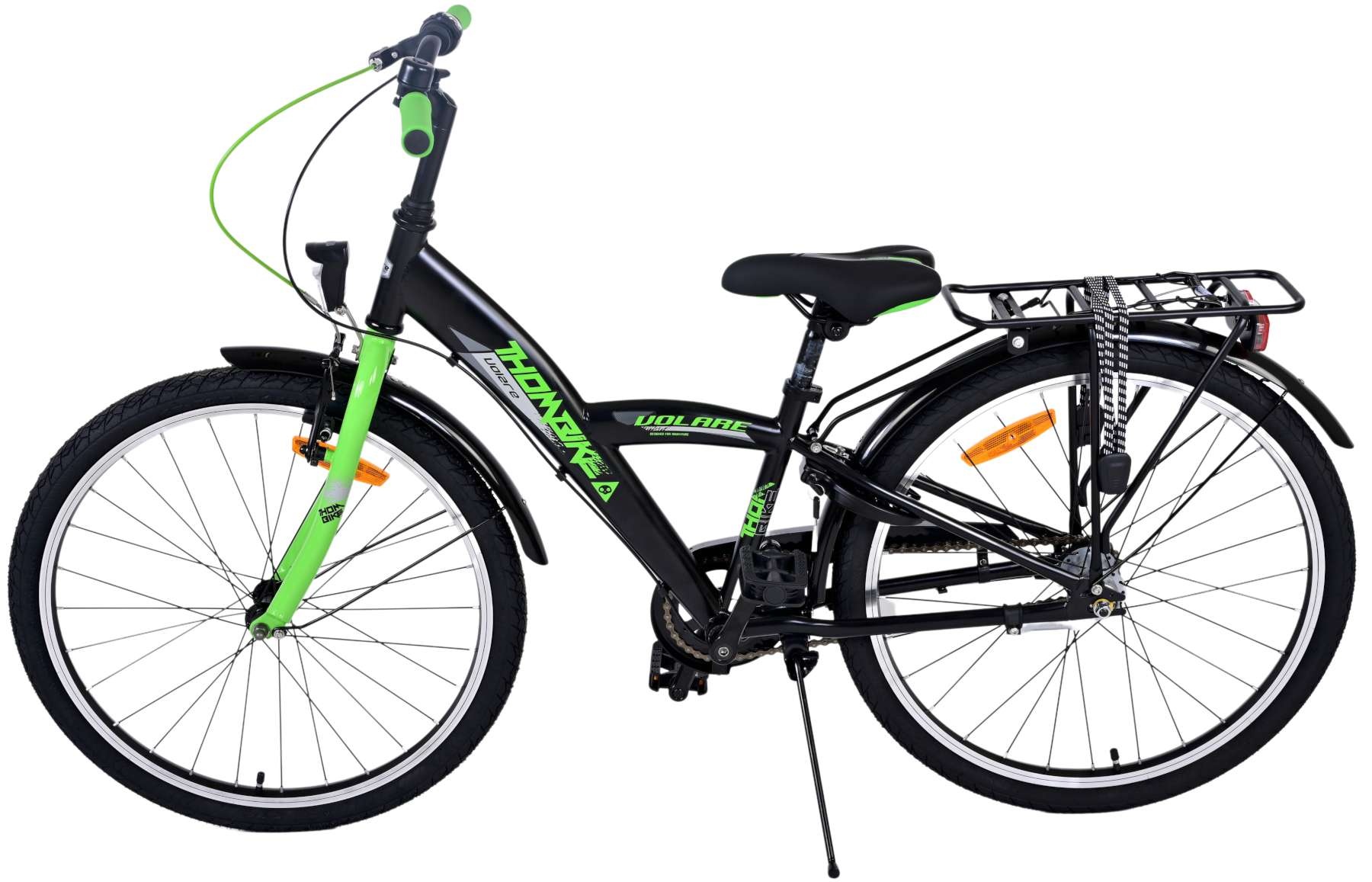 Volare Thombike Kinderfahrrad - Jungen - 24 Zoll - Grün Schwarz - 3 Gänge