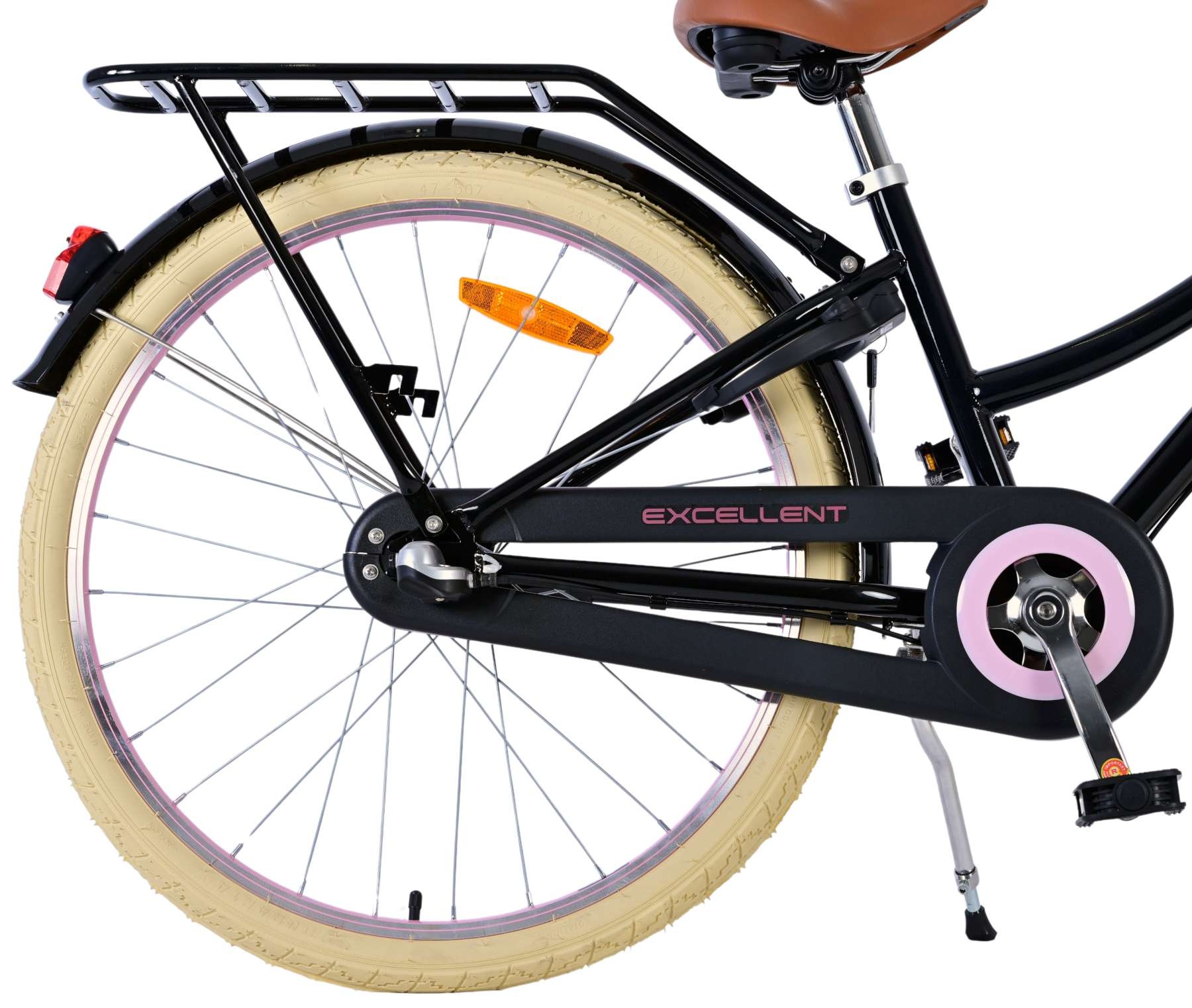 Volare Excellent Kinderfahrrad - Mädchen - 24 Zoll - Schwarz - 3 Gänge