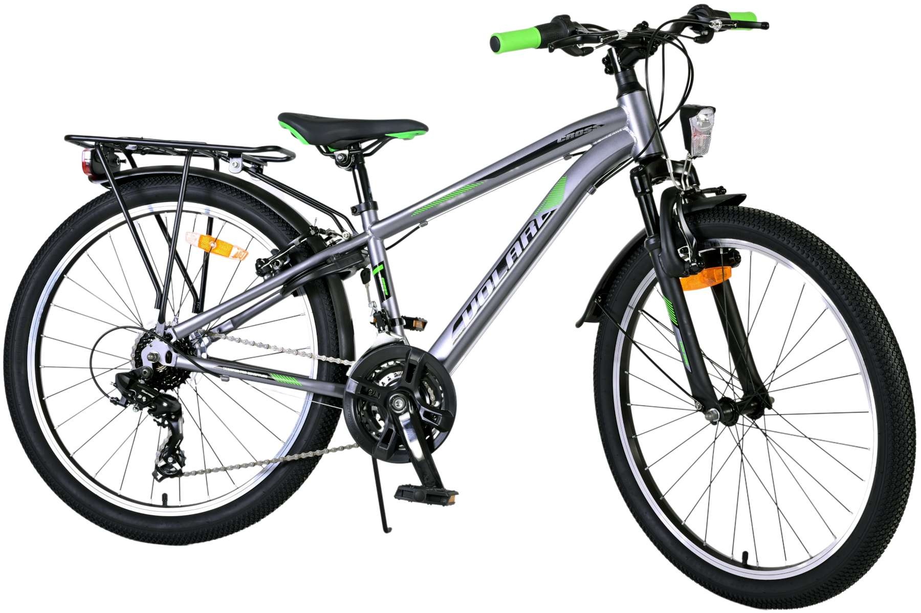 Volare Cross Kinderfahrrad - Jungen - 24 Zoll - Grau - 18-Gang - Zweihandbremsen