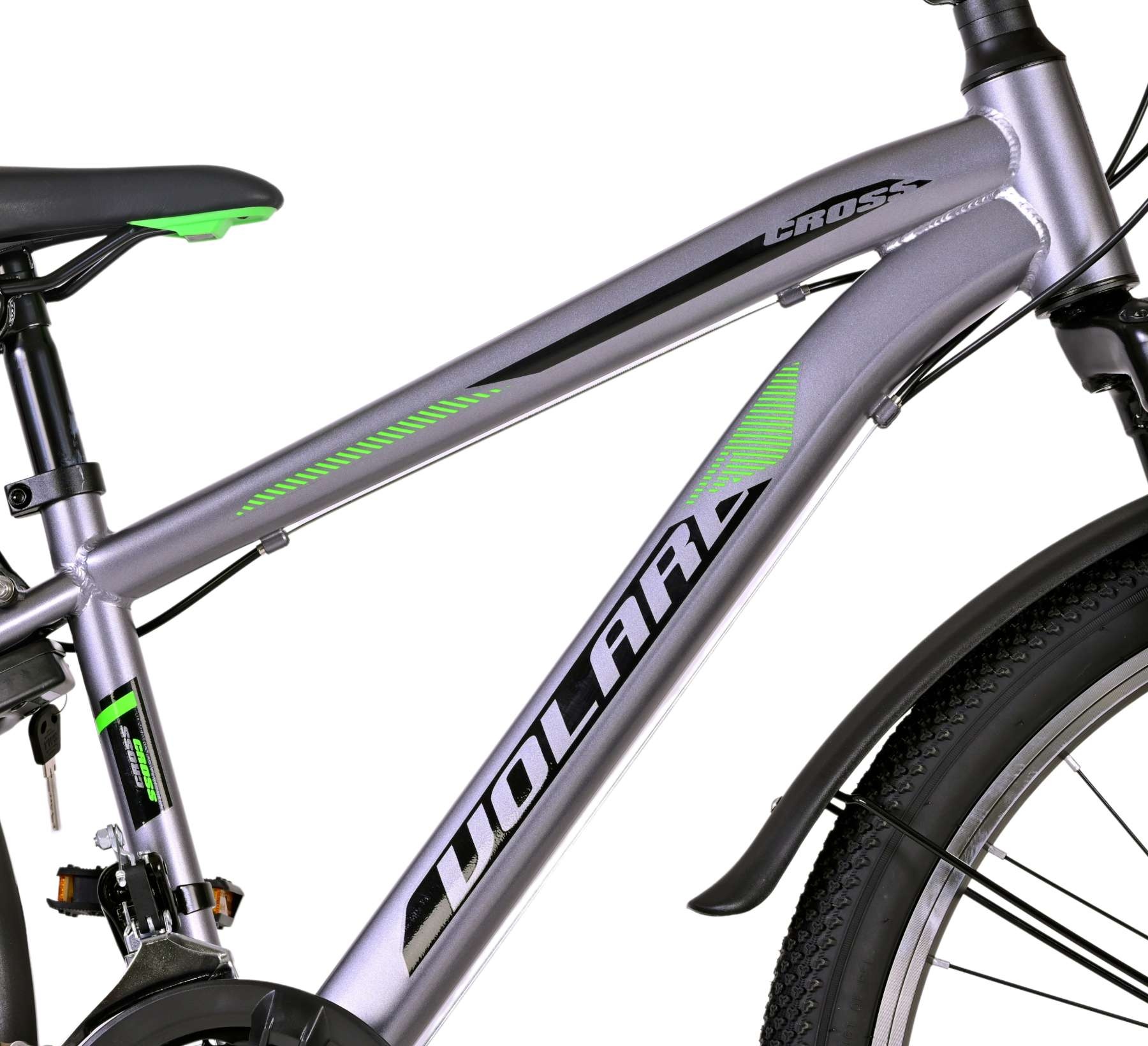 Volare Cross Kinderfahrrad - Jungen - 24 Zoll - Grau - 18-Gang - Zweihandbremsen