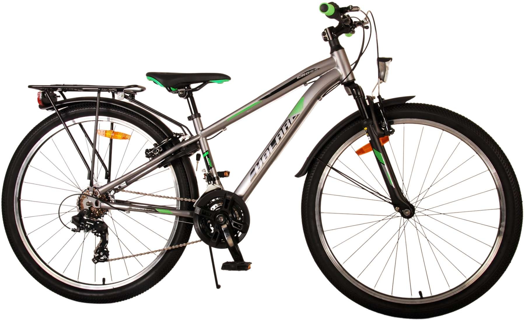 Volare Cross Kinderfahrrad - Jungen - 26 Zoll - Grau - 18 Gänge - Zweihandbremsen