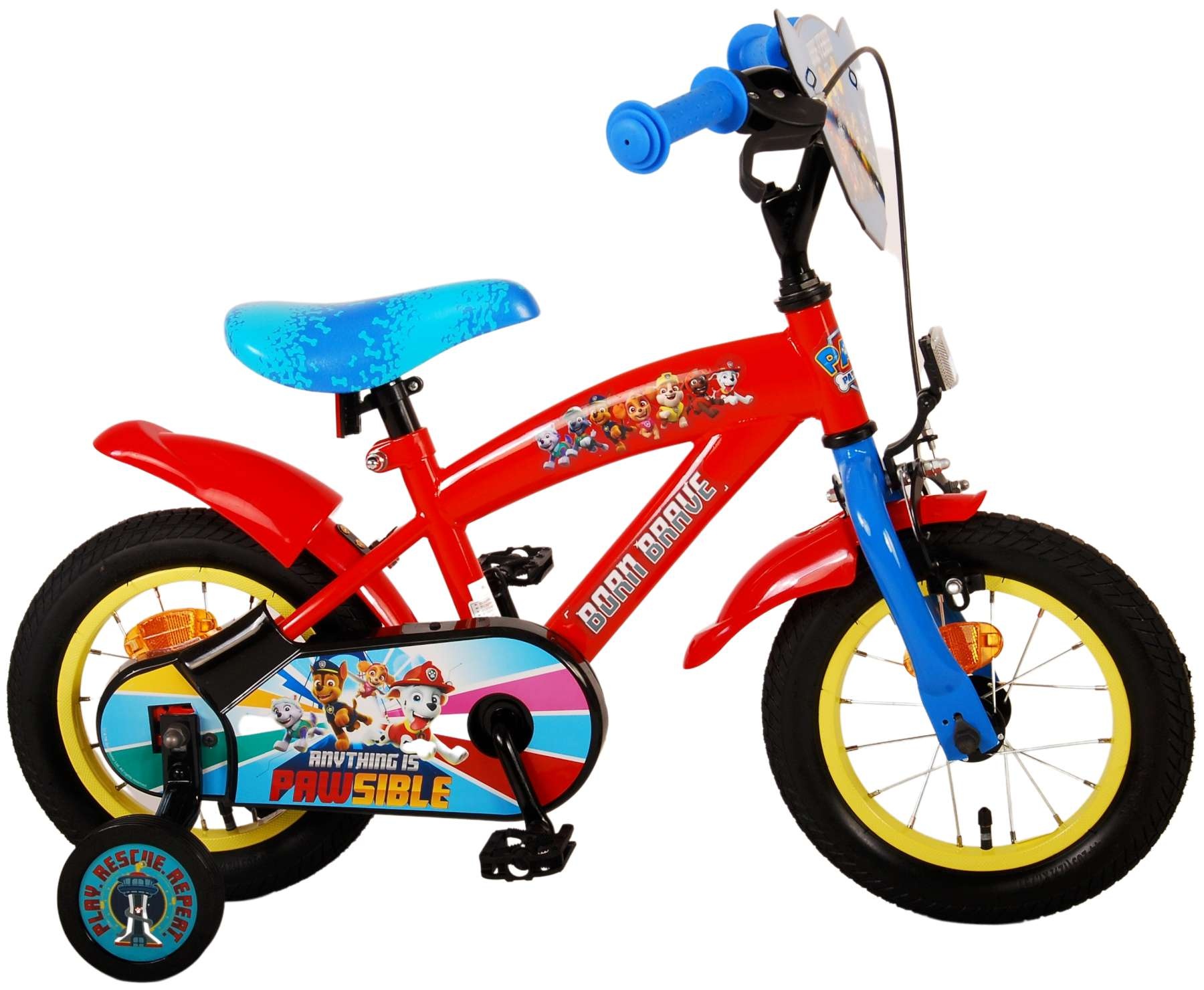 Paw Patrol Kinderfahrrad - Jungen - 12 Zoll - Rot / Blau