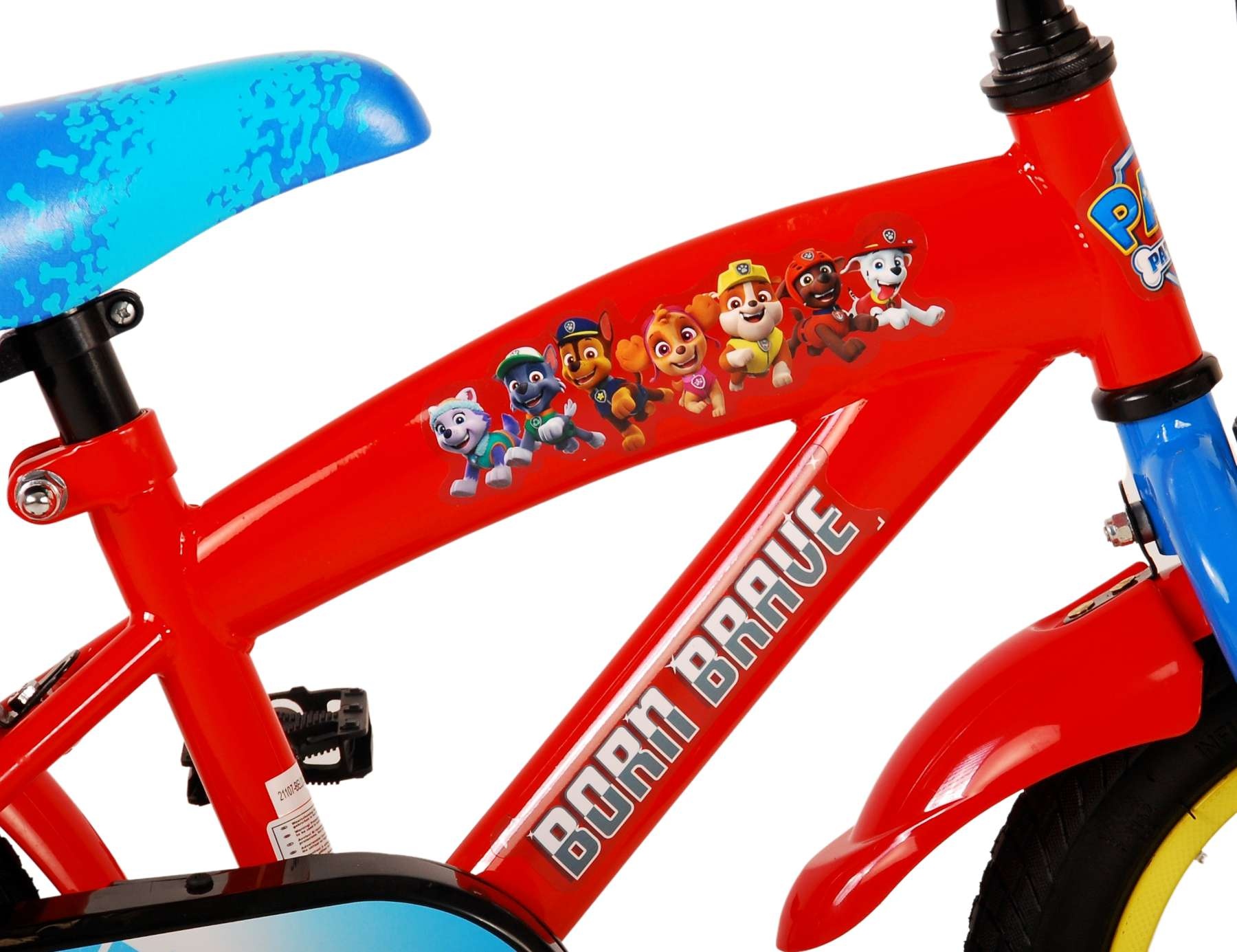 Paw Patrol Kinderfahrrad - Jungen - 12 Zoll - Rot / Blau