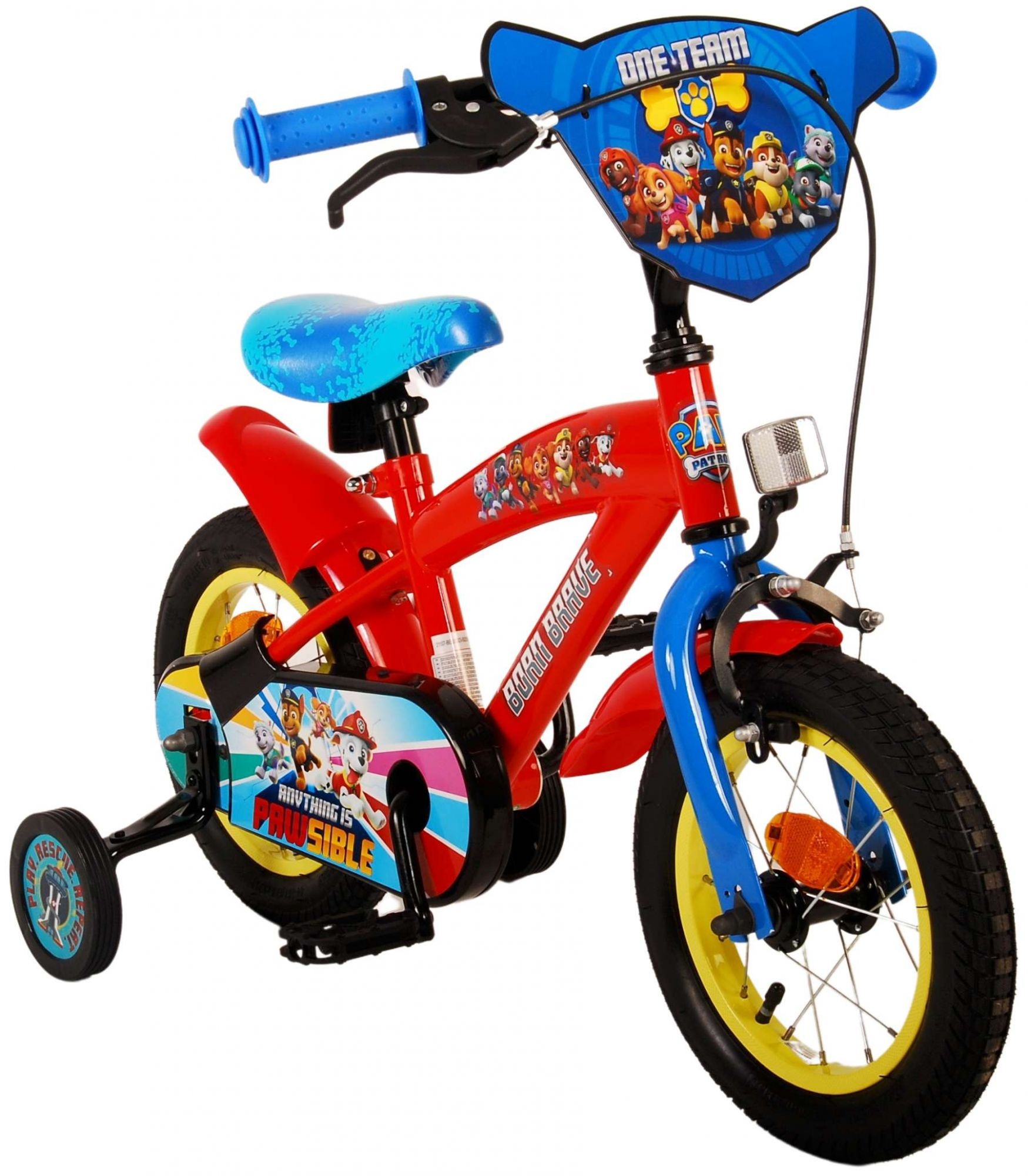 Paw Patrol Kinderfahrrad - Jungen - 12 Zoll - Rot / Blau