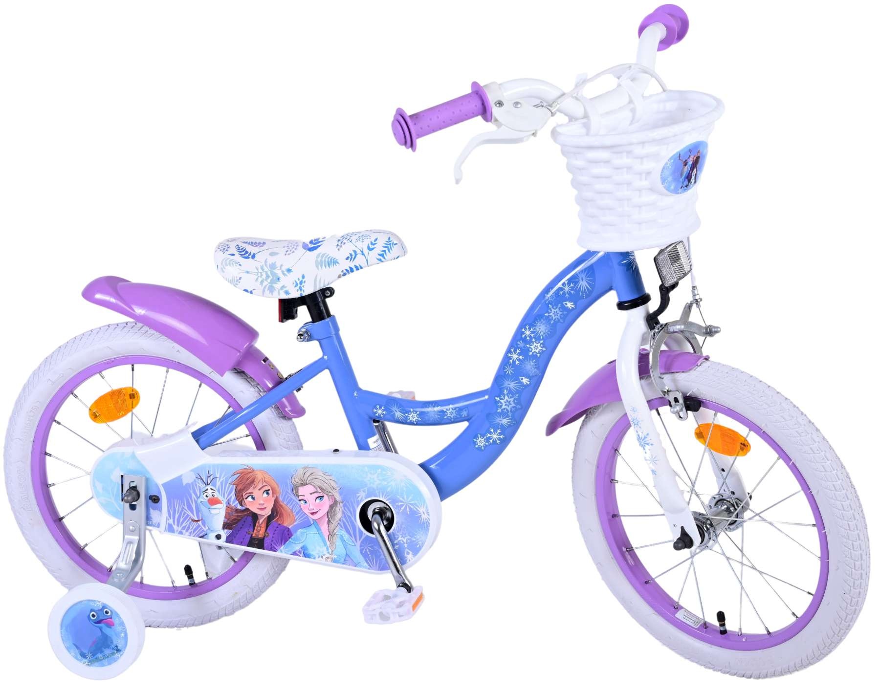 Disney Frozen 2 Kinderfahrrad - Mädchen - 16 Zoll - Blau / Lila