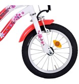 Volare Lovely Kinderfahrrad - Mädchen - 14 Zoll - Rot Weiß - 2 Handbremsen