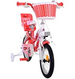 Volare Lovely Kinderfahrrad - Mädchen - 14 Zoll - Rot Weiß - 2 Handbremsen