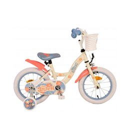 Disney Stitch Kinderfahrrad - Mädchen - 14 Zoll - Creme Koralle Blau