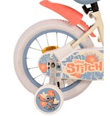 Disney Stitch Kinderfahrrad - Mädchen - 14 Zoll - Creme Koralle Blau