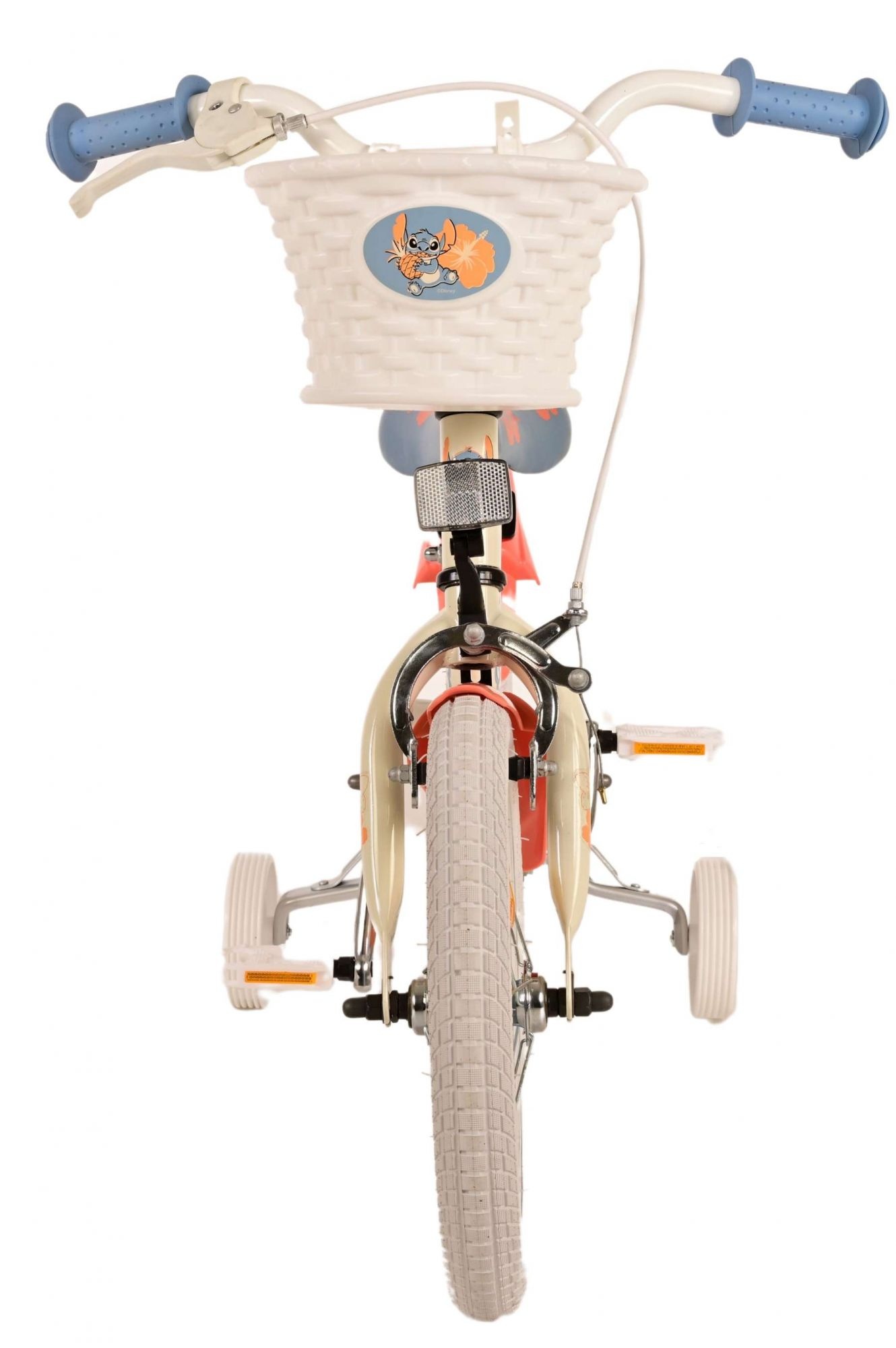 Disney Stitch Kinderfahrrad - Mädchen - 14 Zoll - Creme Koralle Blau
