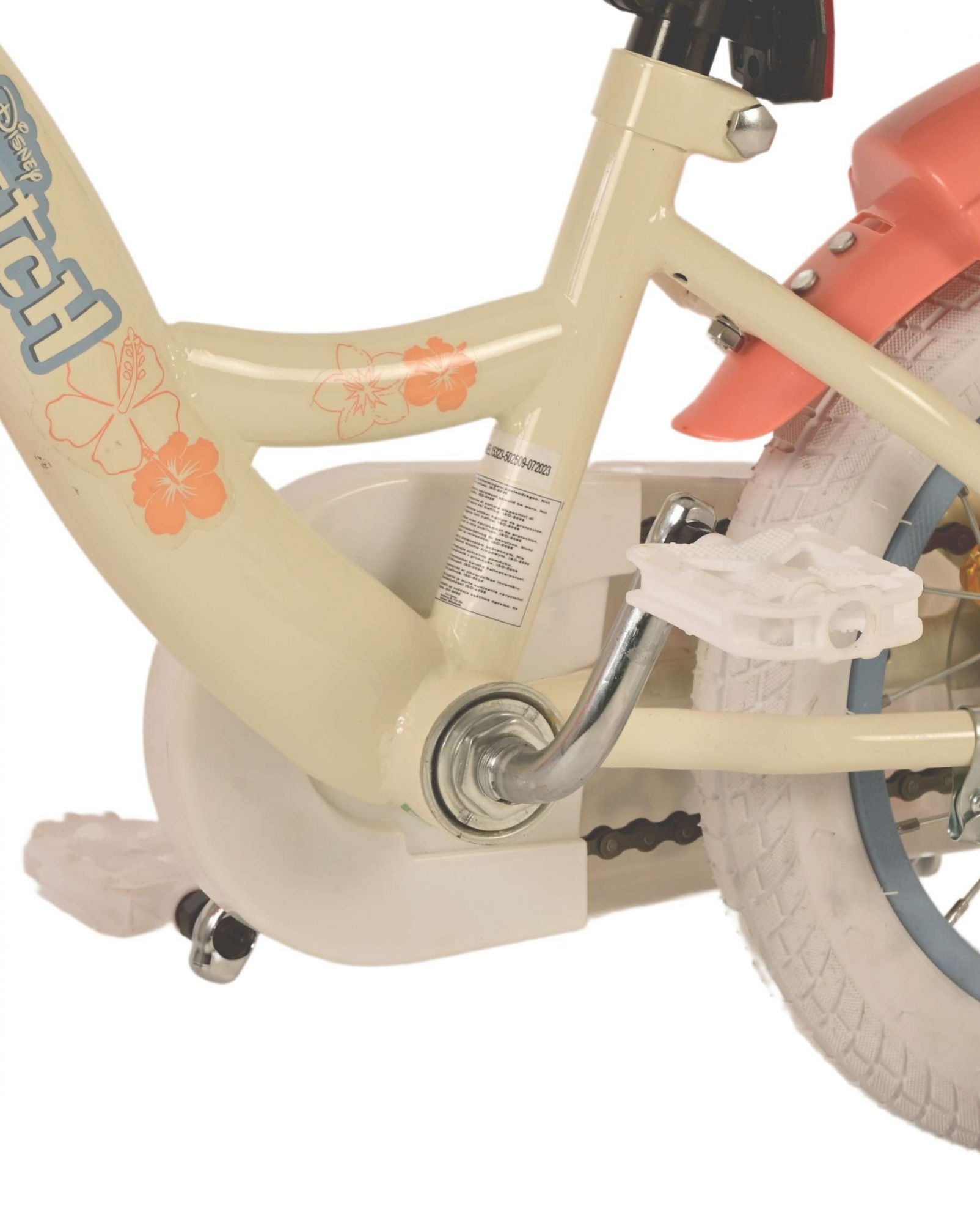 Disney Stitch Kinderfahrrad - Mädchen - 12 Zoll - Creme Koralle Blau