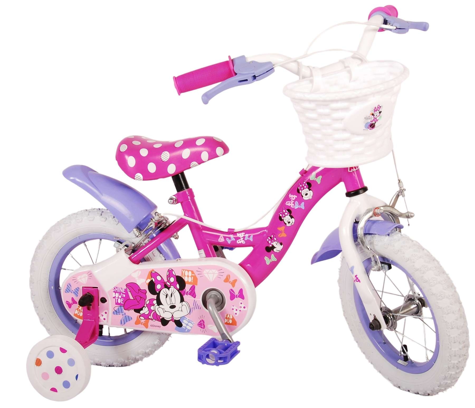 Disney Minnie Cutest Ever! Kinderfahrrad - Mädchen - 12 Zoll - Rosa - Zwei Handbremsen