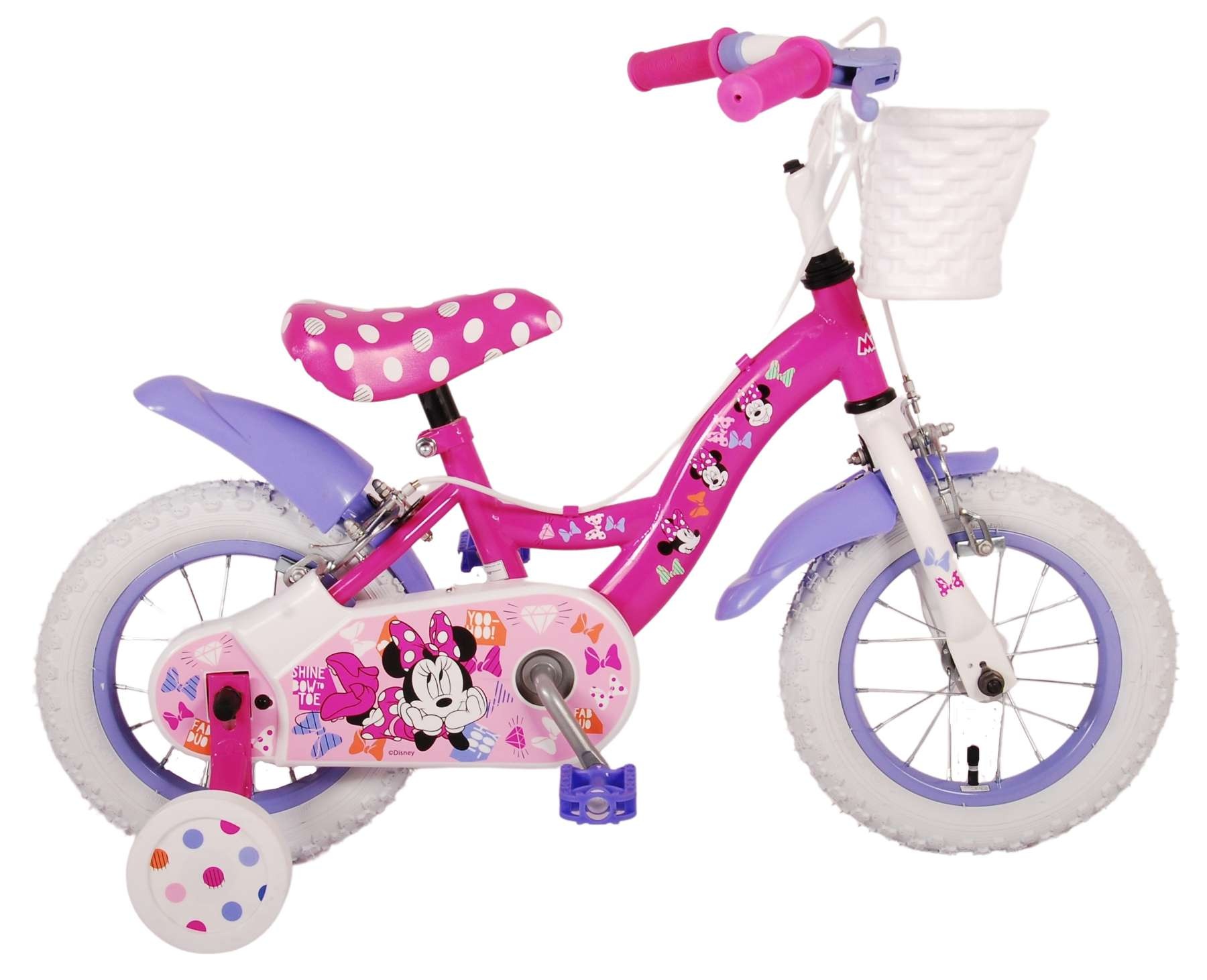 Disney Minnie Cutest Ever! Kinderfahrrad - Mädchen - 12 Zoll - Rosa - Zwei Handbremsen