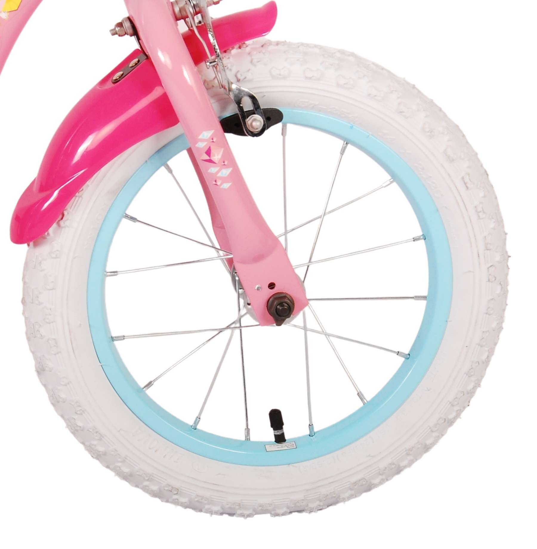 Disney Princess Kinderfahrrad - Mädchen - 14 Zoll - Rosa - Zweihandbremsen
