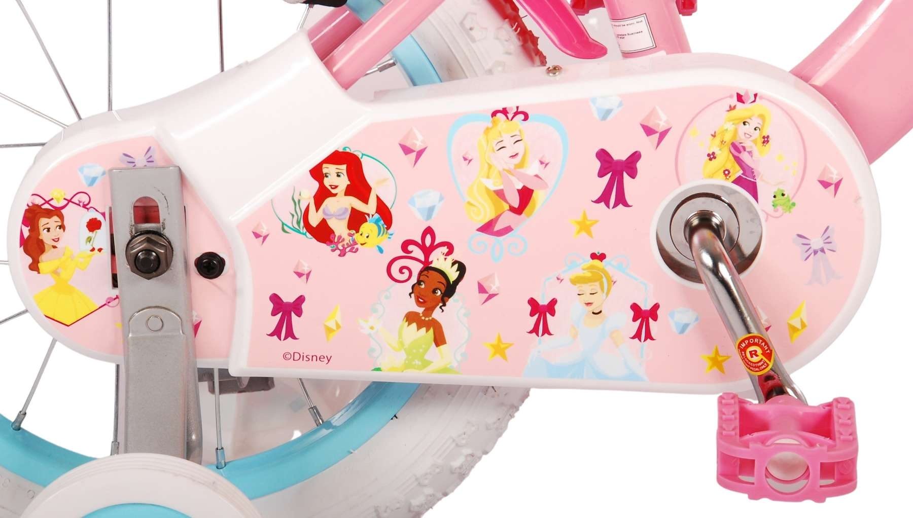 Disney Princess Kinderfahrrad - Mädchen - 14 Zoll - Rosa - Zweihandbremsen