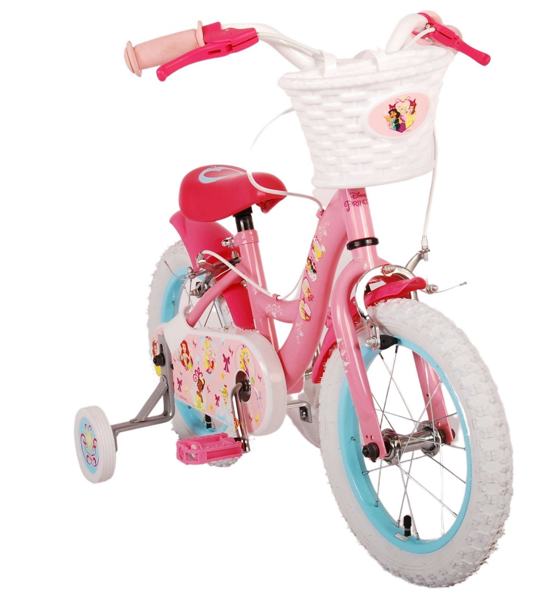 Disney Princess Kinderfahrrad - Mädchen - 14 Zoll - Rosa - Zweihandbremsen
