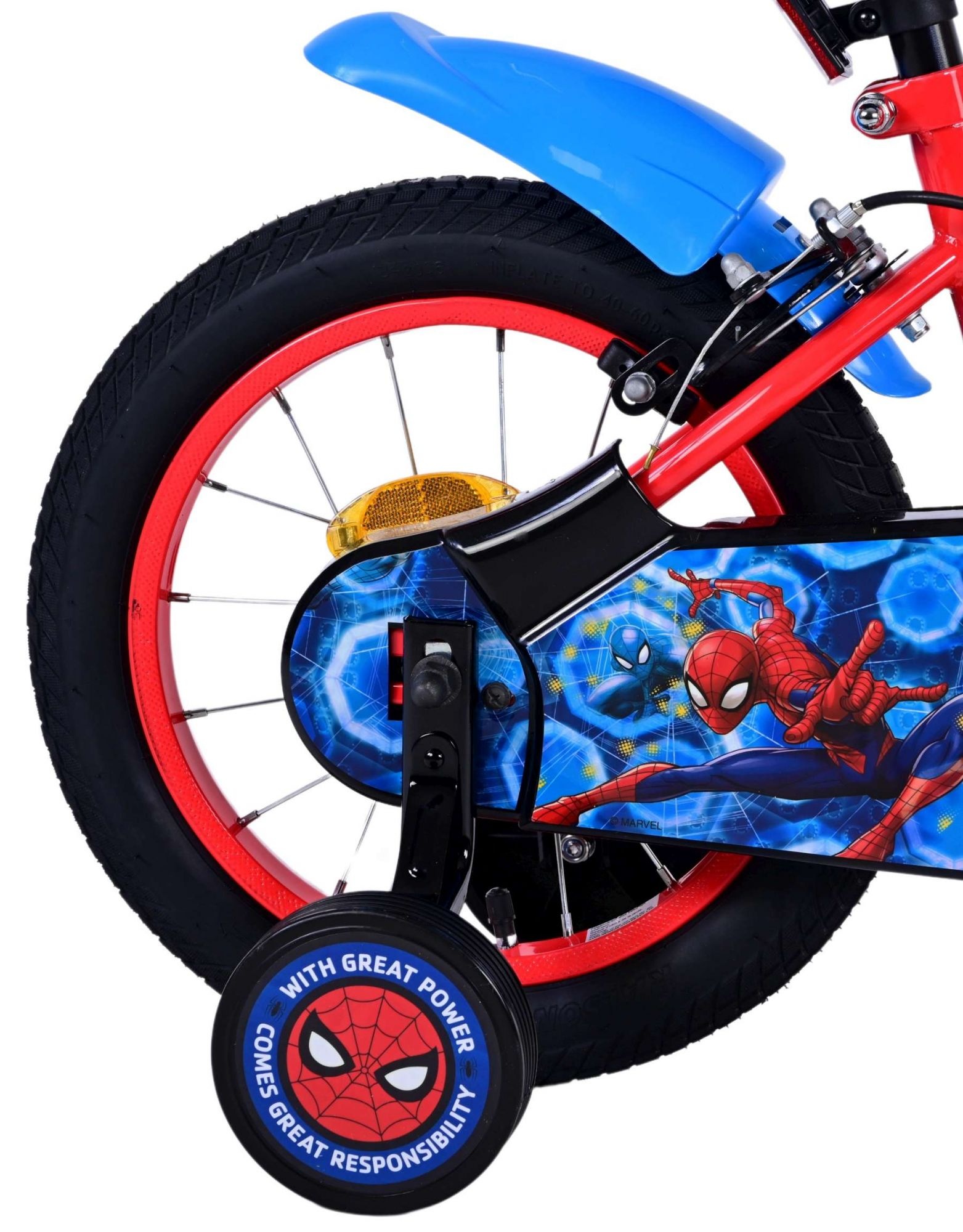 Ultimate Spider-Man Kids bike - Boys - 14 inch - Blue/Red - Two hand brakes