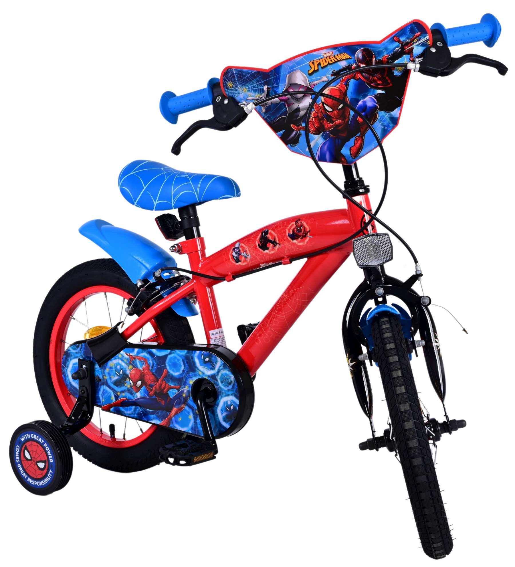 Ultimate Spider-Man Kids bike - Boys - 14 inch - Blue/Red - Two hand brakes