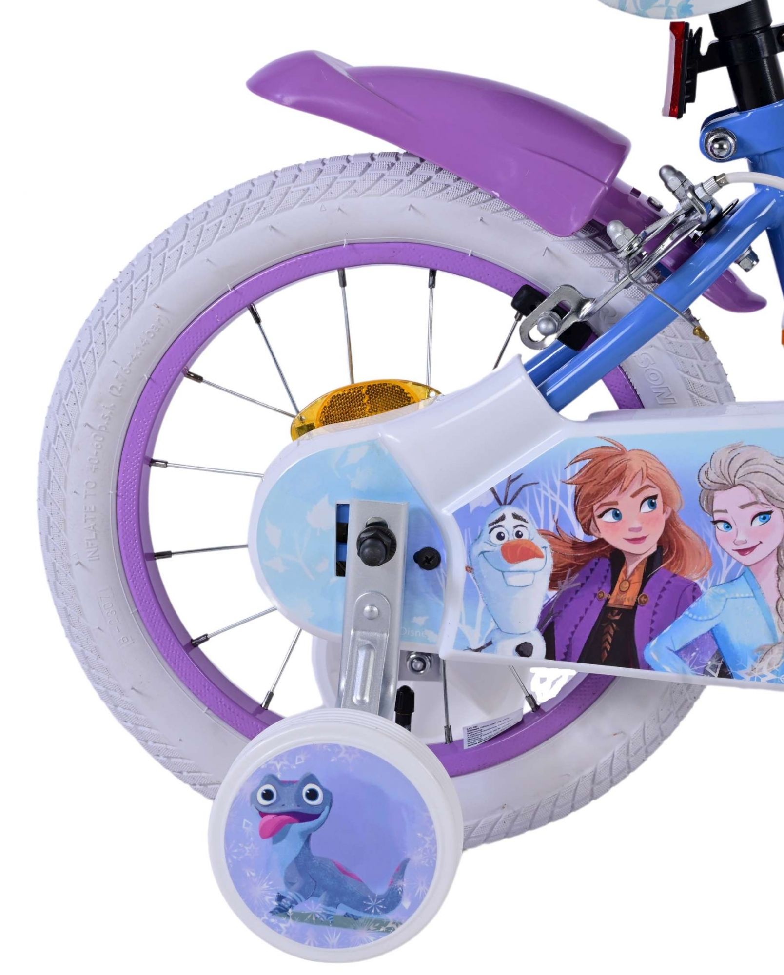 Disney Frozen 2 Kinderfahrrad - Mädchen - 14 Zoll - Blau/Lila - Zweihandbremsen