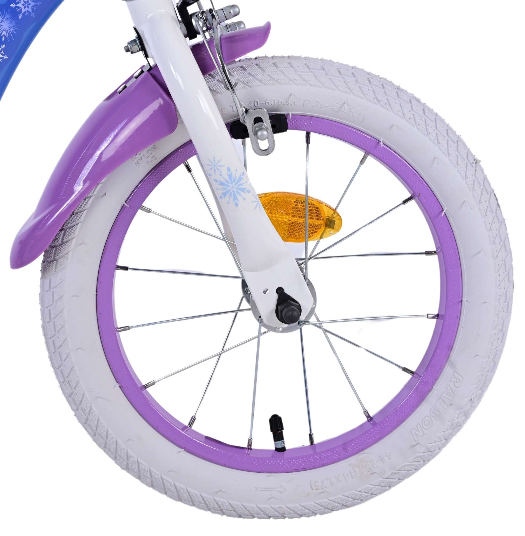 Disney Frozen 2 Kinderfahrrad - Mädchen - 14 Zoll - Blau/Lila - Zweihandbremsen