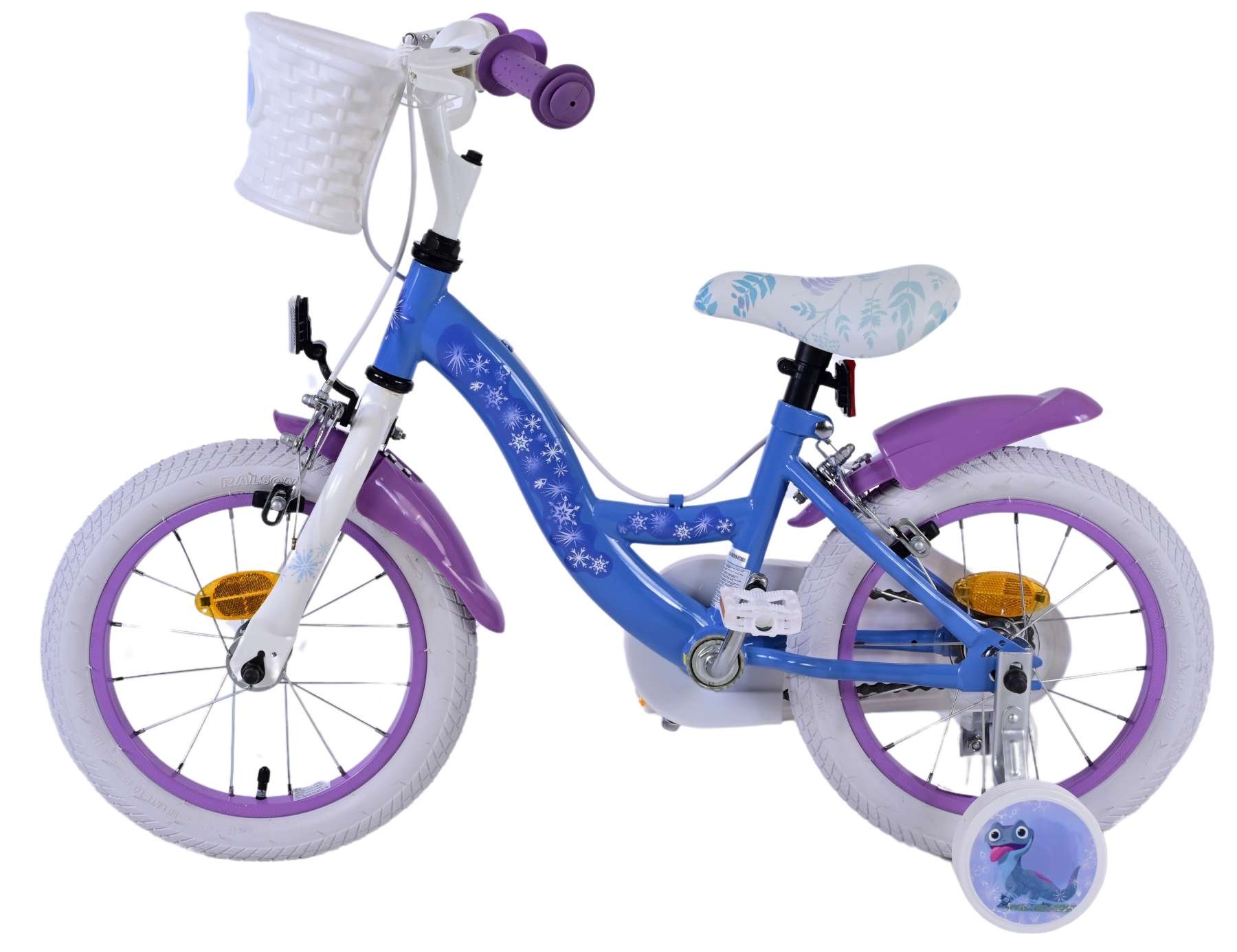 Disney Frozen 2 Kinderfahrrad - Mädchen - 14 Zoll - Blau/Lila - Zweihandbremsen