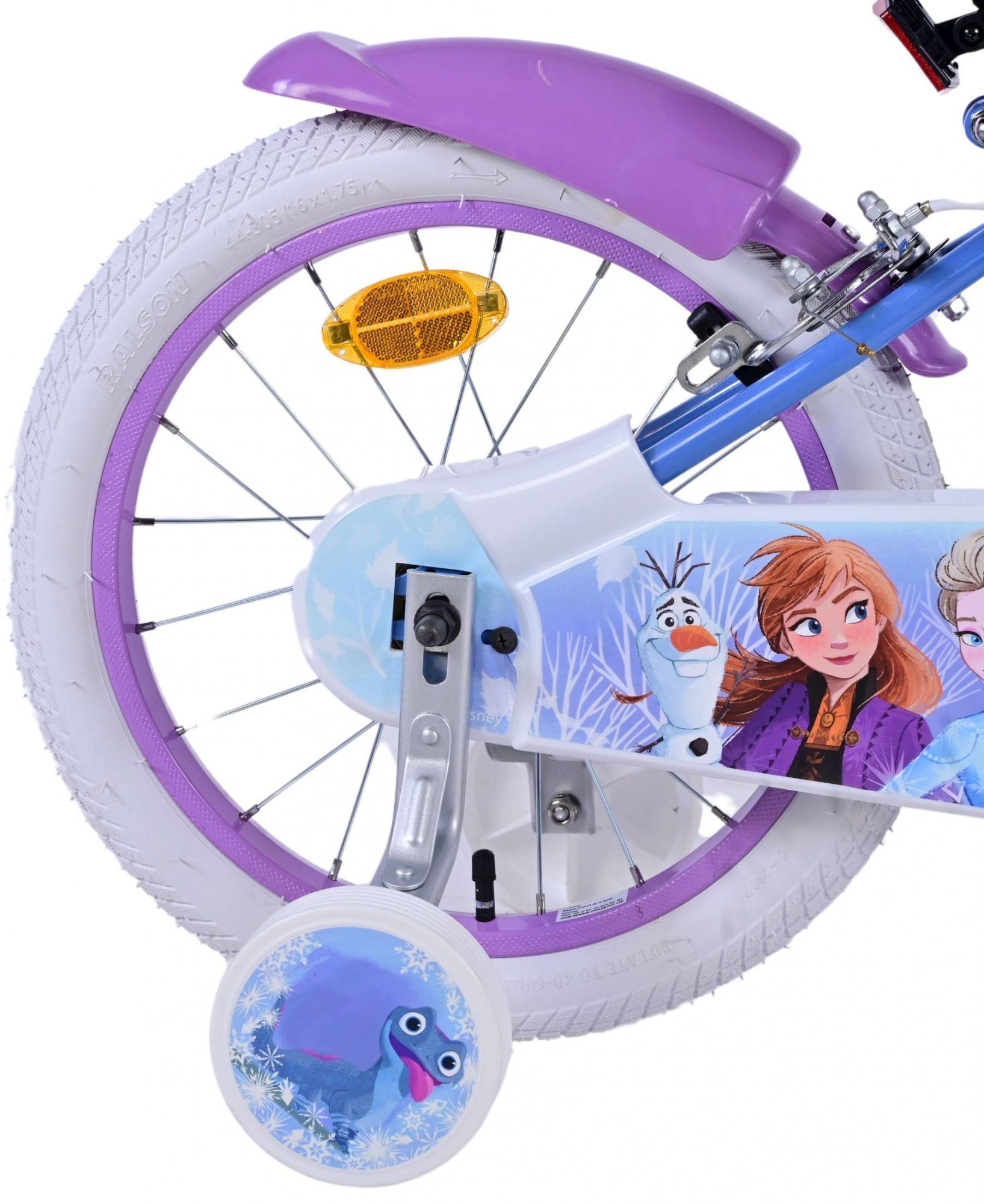 Disney Frozen 2 Kinderfahrrad - Mädchen - 16 Zoll - Blau/Lila - Zweihandbremsen
