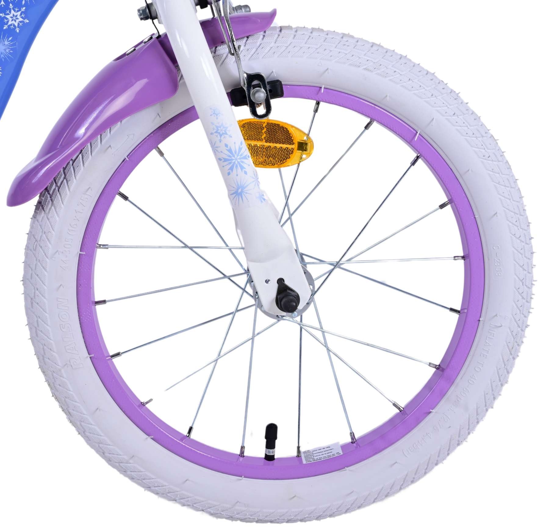 Disney Frozen 2 Kinderfahrrad - Mädchen - 16 Zoll - Blau/Lila - Zweihandbremsen