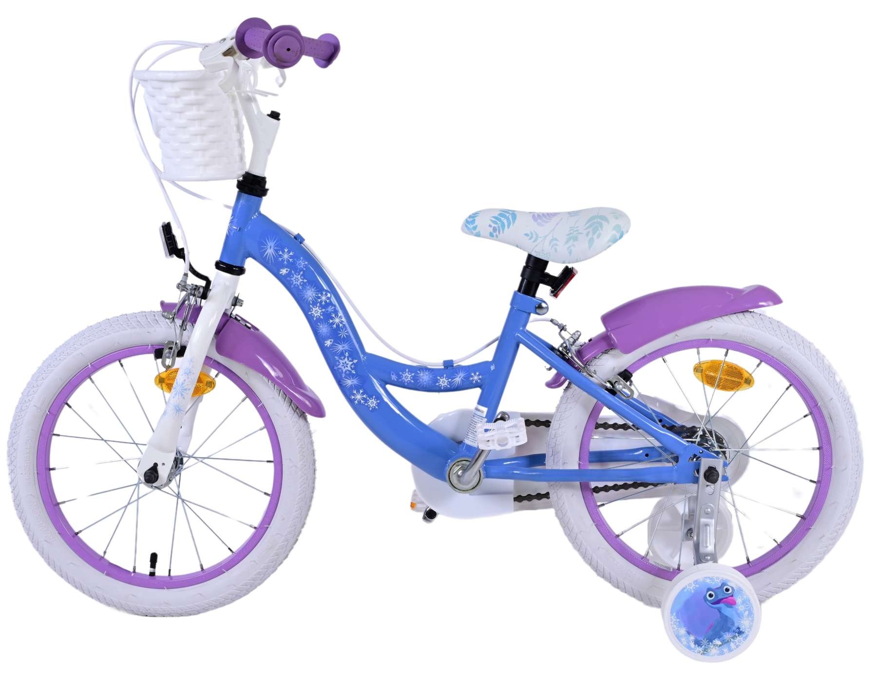 Disney Frozen 2 Kinderfahrrad - Mädchen - 16 Zoll - Blau/Lila - Zweihandbremsen