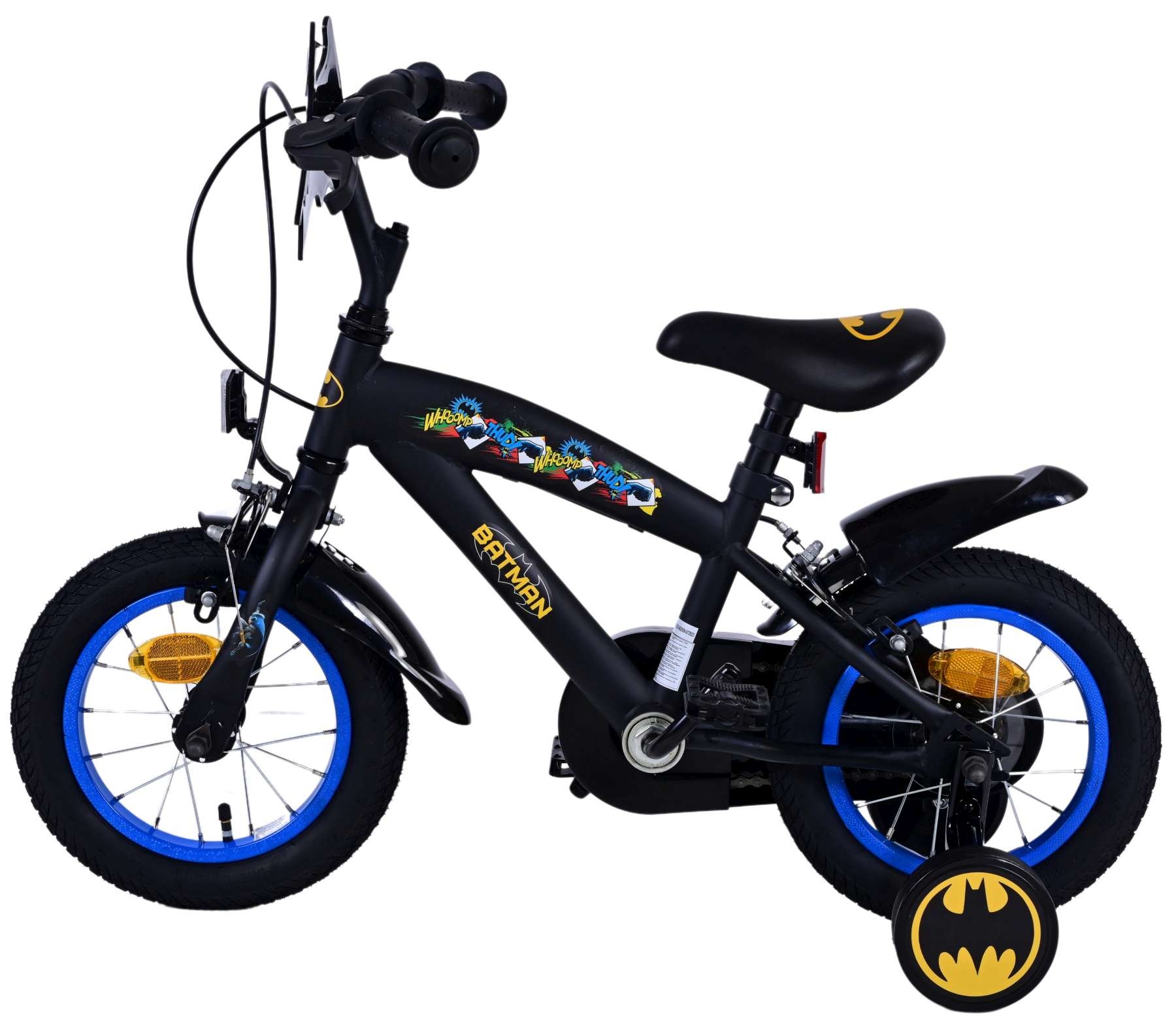 Batman Kinderfahrrad - Jungen - 12 Zoll - Schwarz - Zweihandbremsen