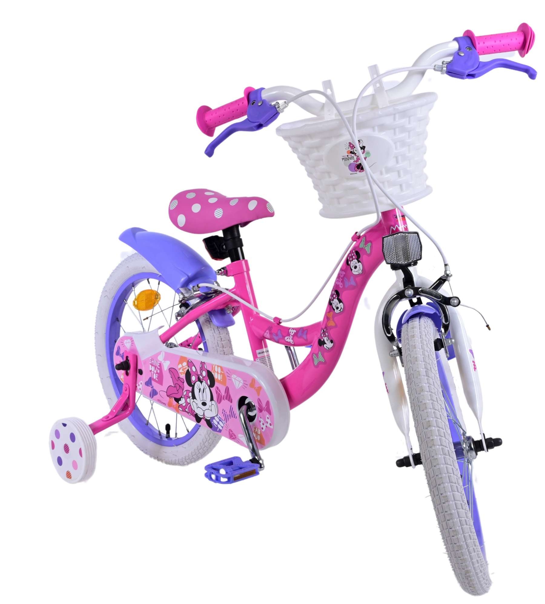 Disney Minnie Kinderfahrrad - Mädchen - 16 Zoll - Rosa - Zweihandbremsen
