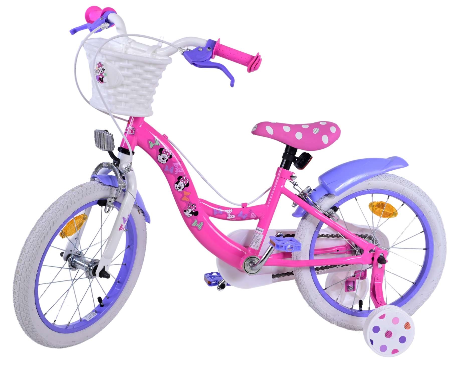 Disney Minnie Kinderfahrrad - Mädchen - 16 Zoll - Rosa - Zweihandbremsen
