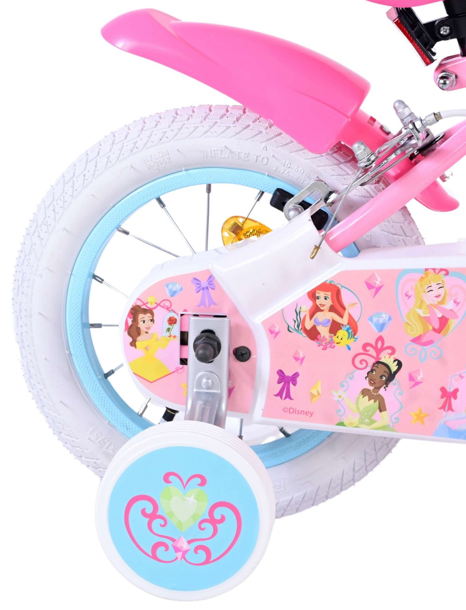 Disney Princess Kinderfahrrad - Mädchen - 12 Zoll - Rosa - Zweihandbremsen