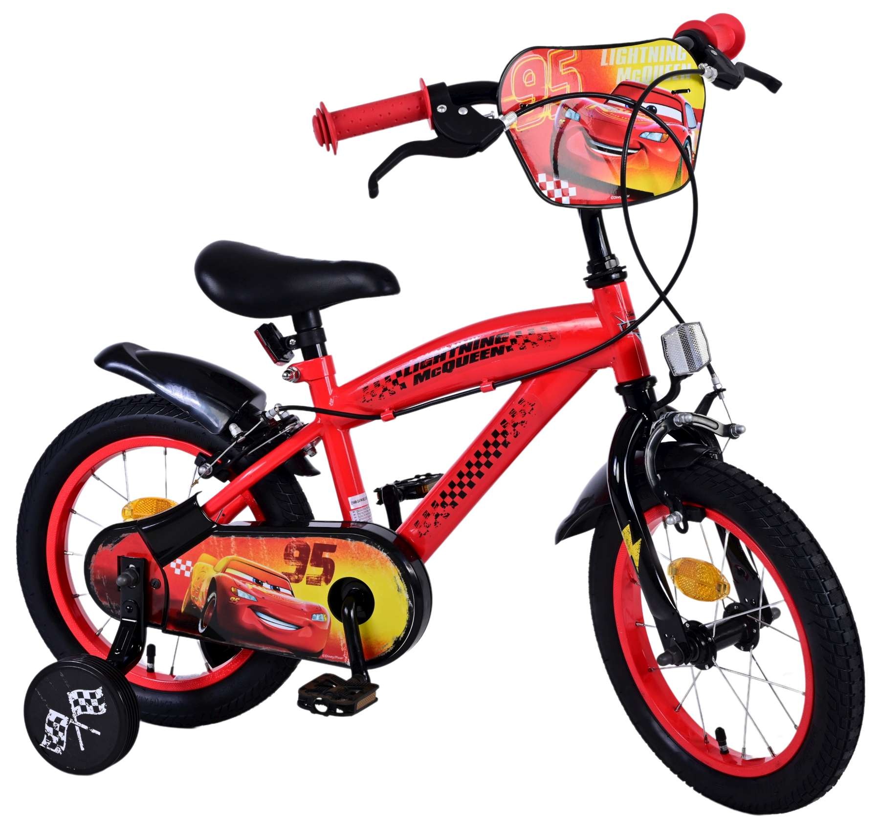 Disney Cars Kinderfahrrad - Jungen - 14 Zoll - Rot - Zwei Handbremsen